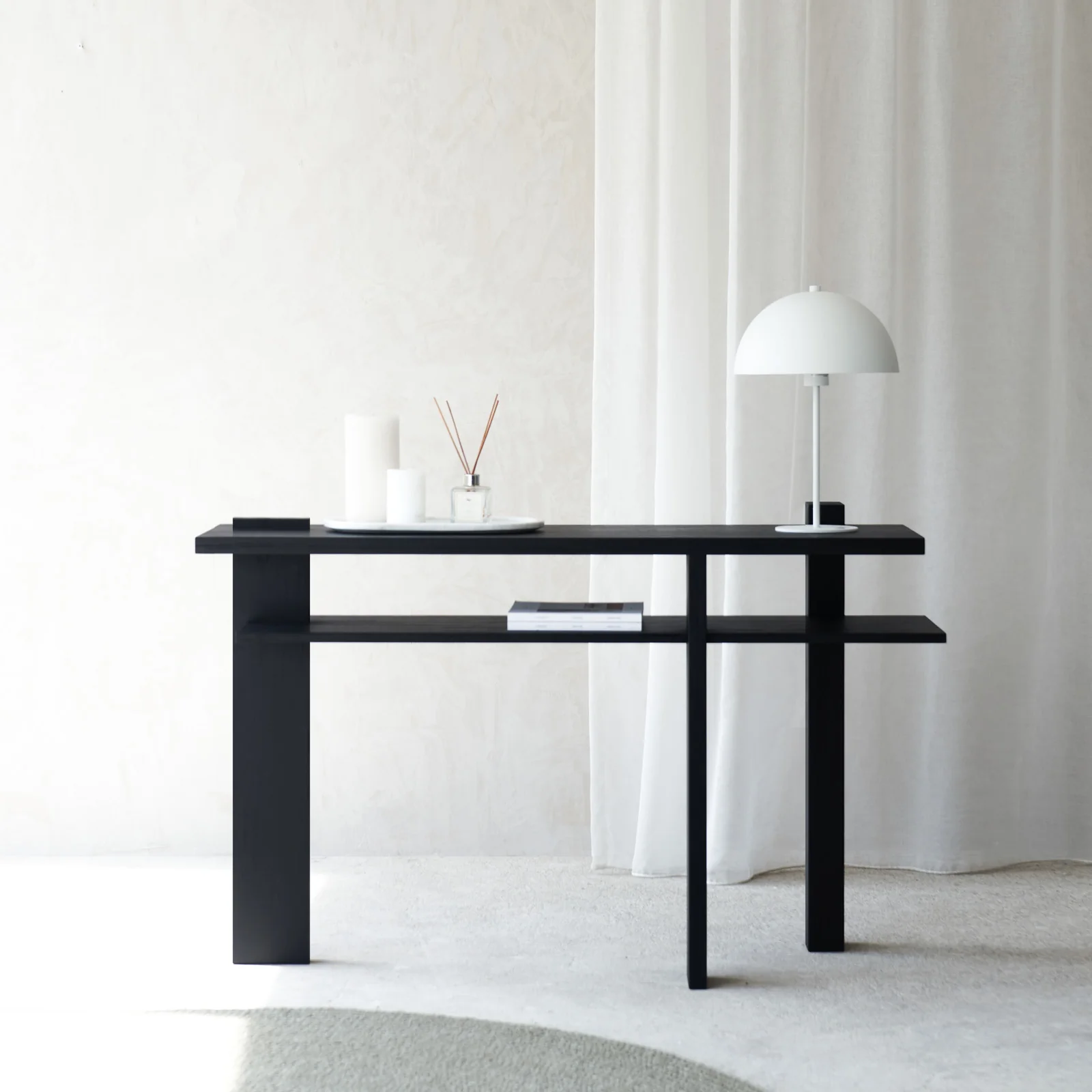 Abstract Console | Teak - Black (133cm) - Image 4