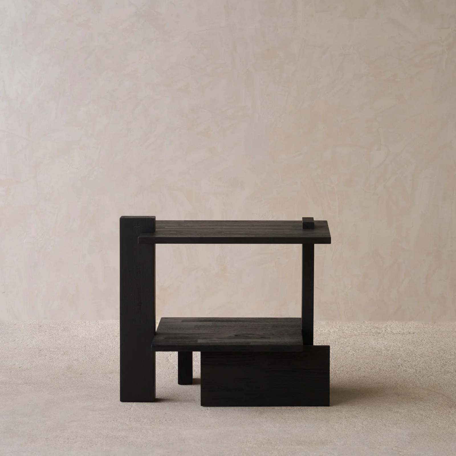 Abstract Side Table | Teak - Black (56cm) - Image 2