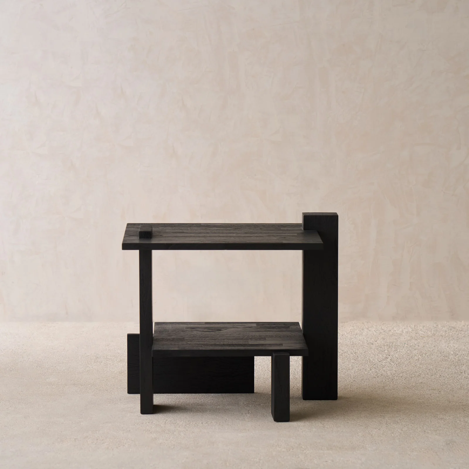Abstract Side Table | Teak - Black (56cm) - Image 4