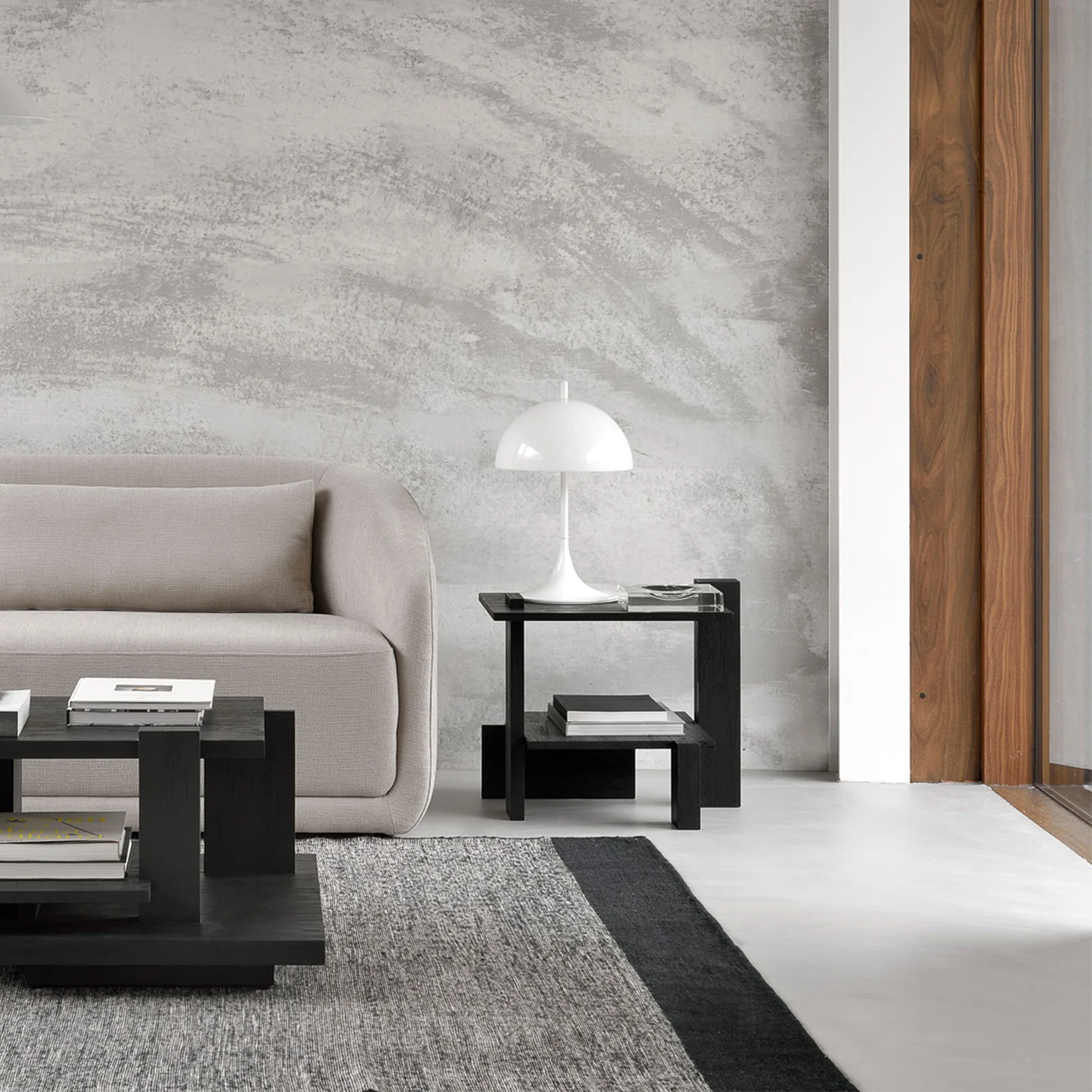 Abstract Side Table | Teak - Black (56cm) - Image 9