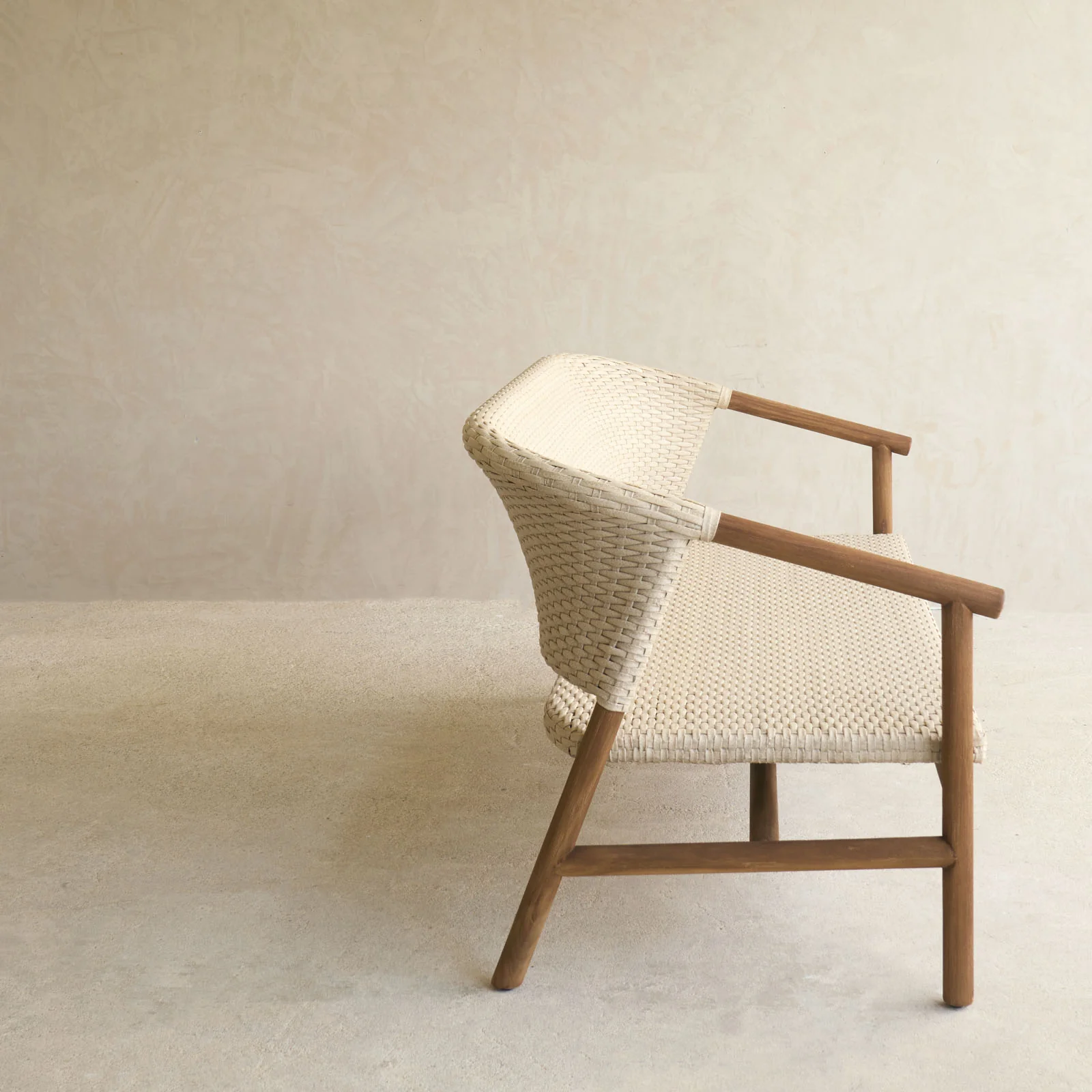 Aiko Outdoor Sofa | White Shell Frame with Sand Cushions - Image 12