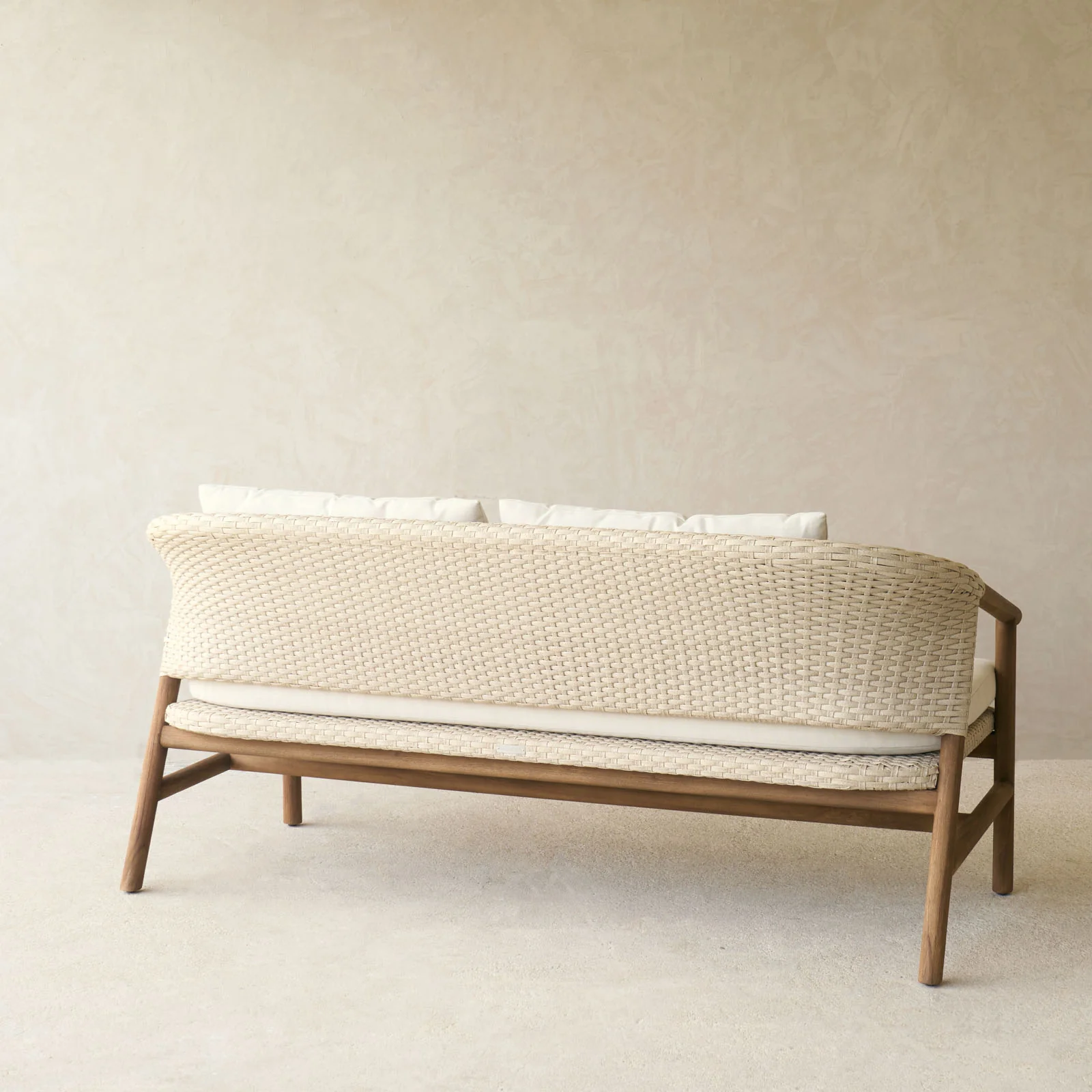 Aiko Outdoor Sofa | White Shell Frame with Sand Cushions - Image 13