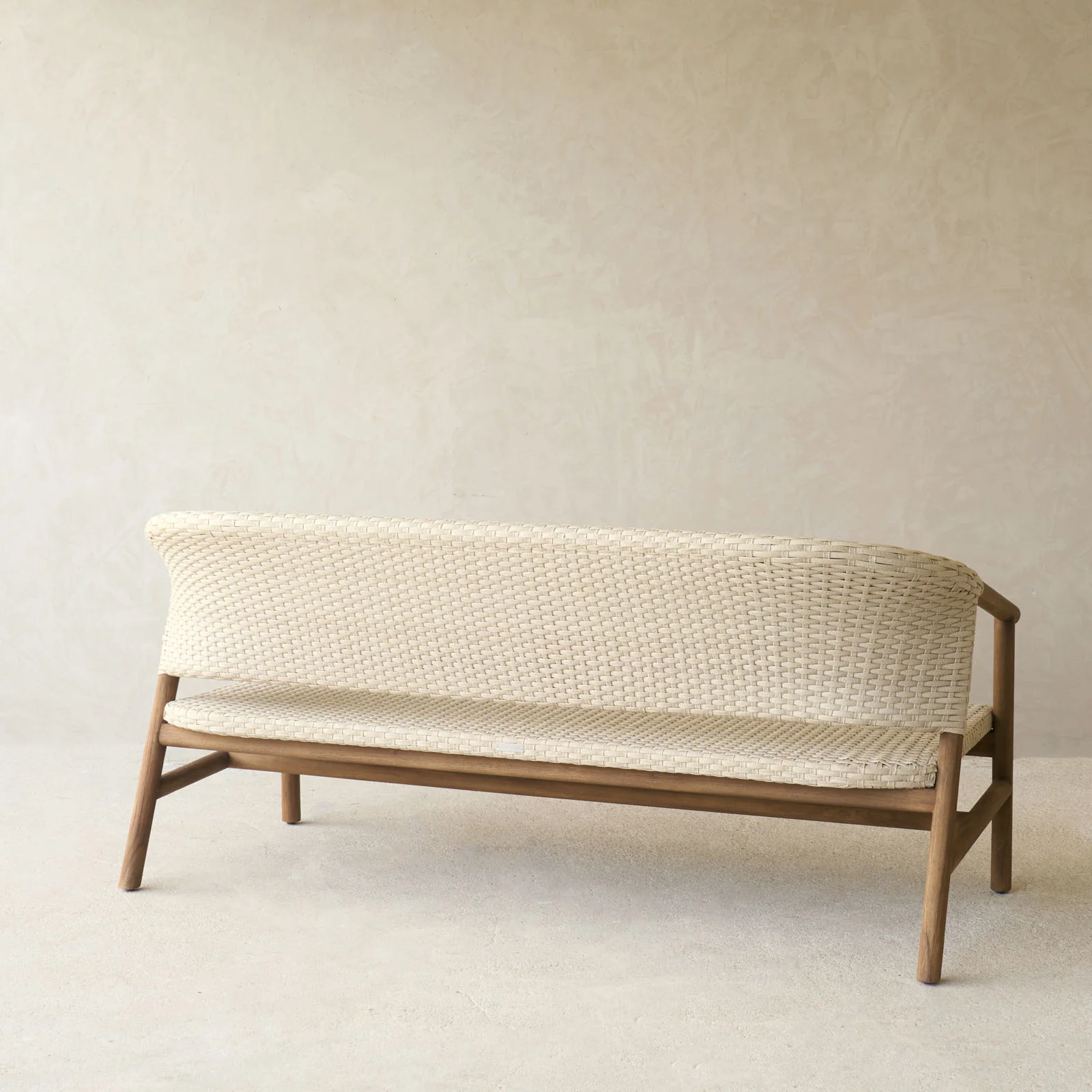 Aiko Outdoor Sofa | White Shell Frame with Sand Cushions - Image 14