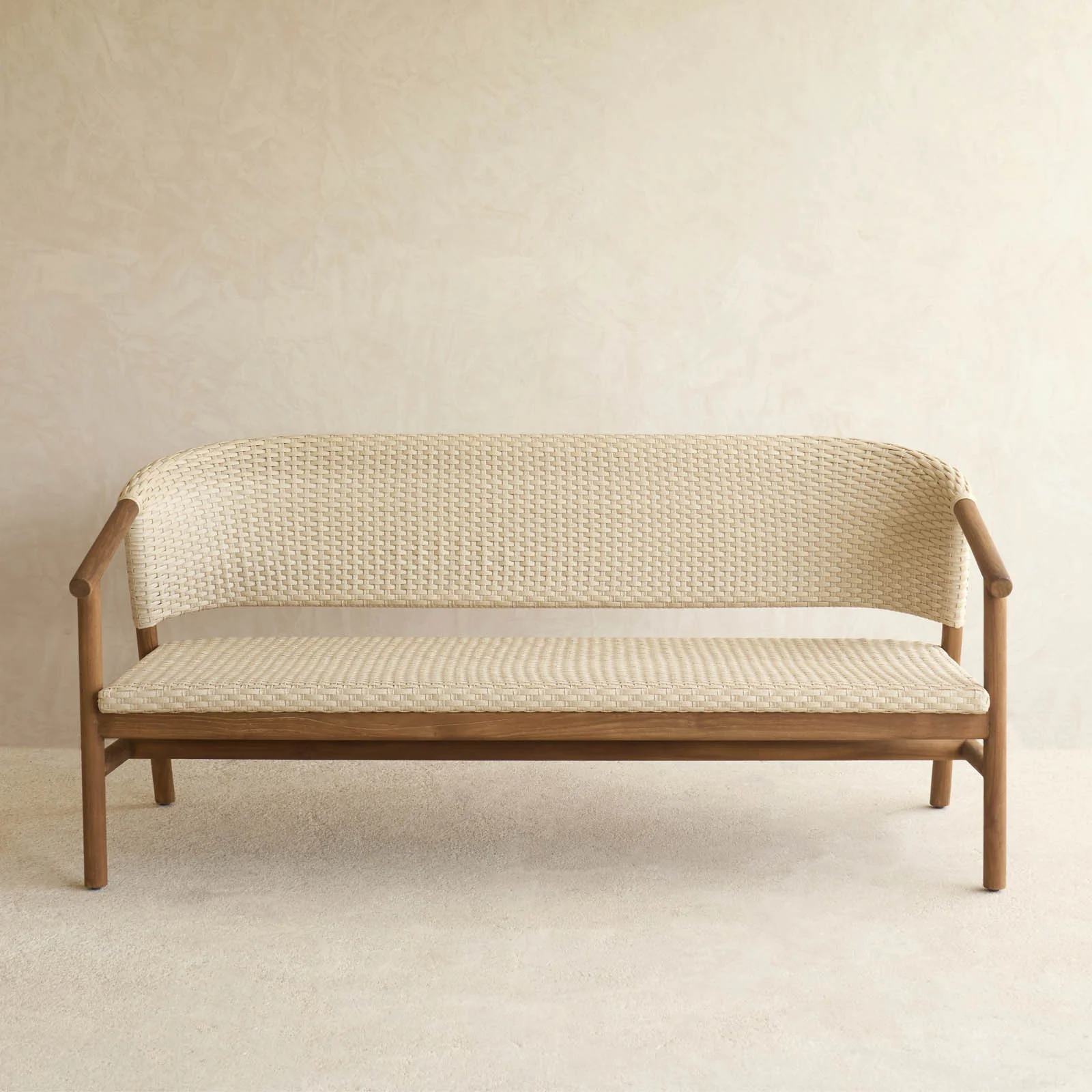 Aiko Outdoor Sofa | White Shell Frame with Sand Cushions - Image 4