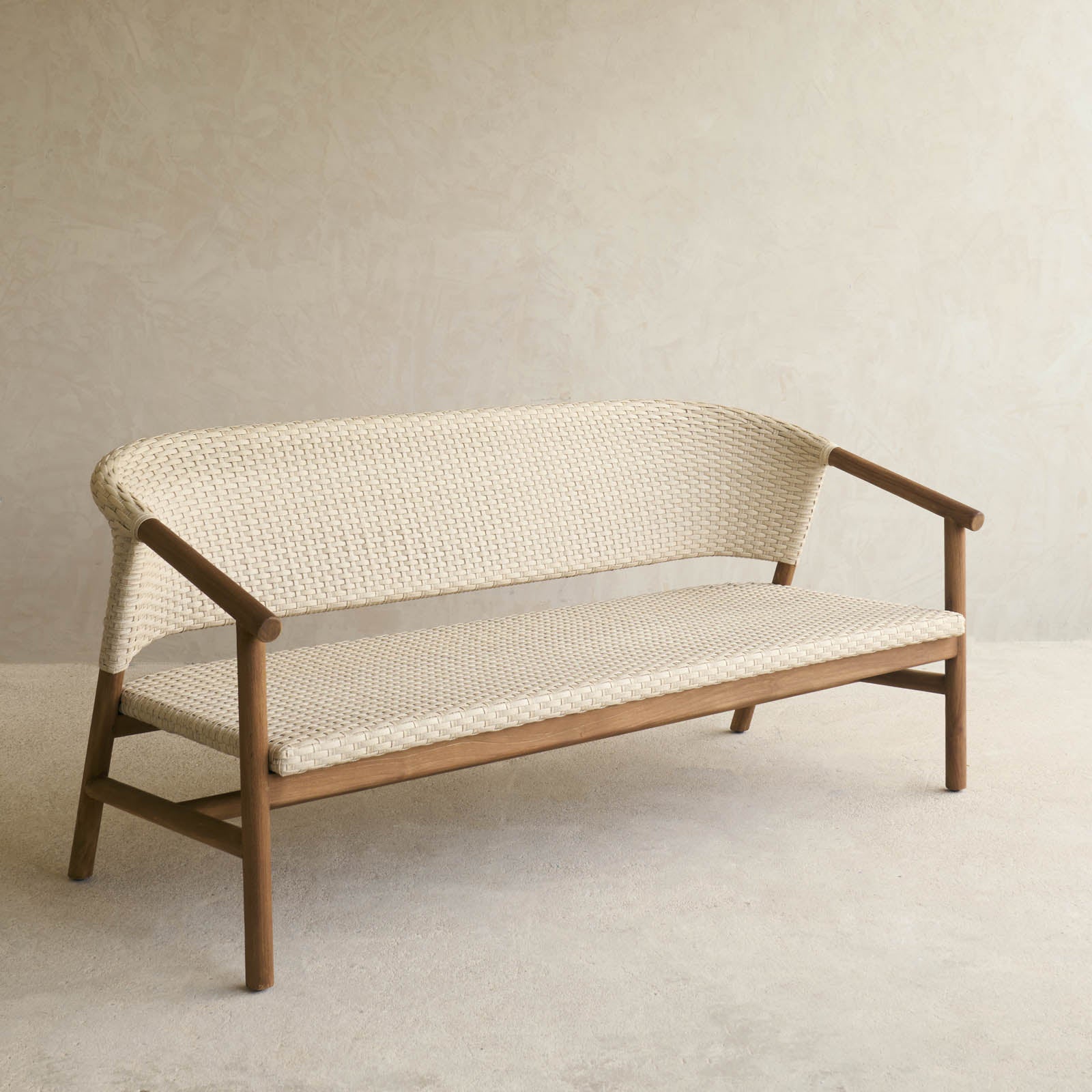 Aiko Outdoor Sofa | White Shell Frame with Sand Cushions - Image 7