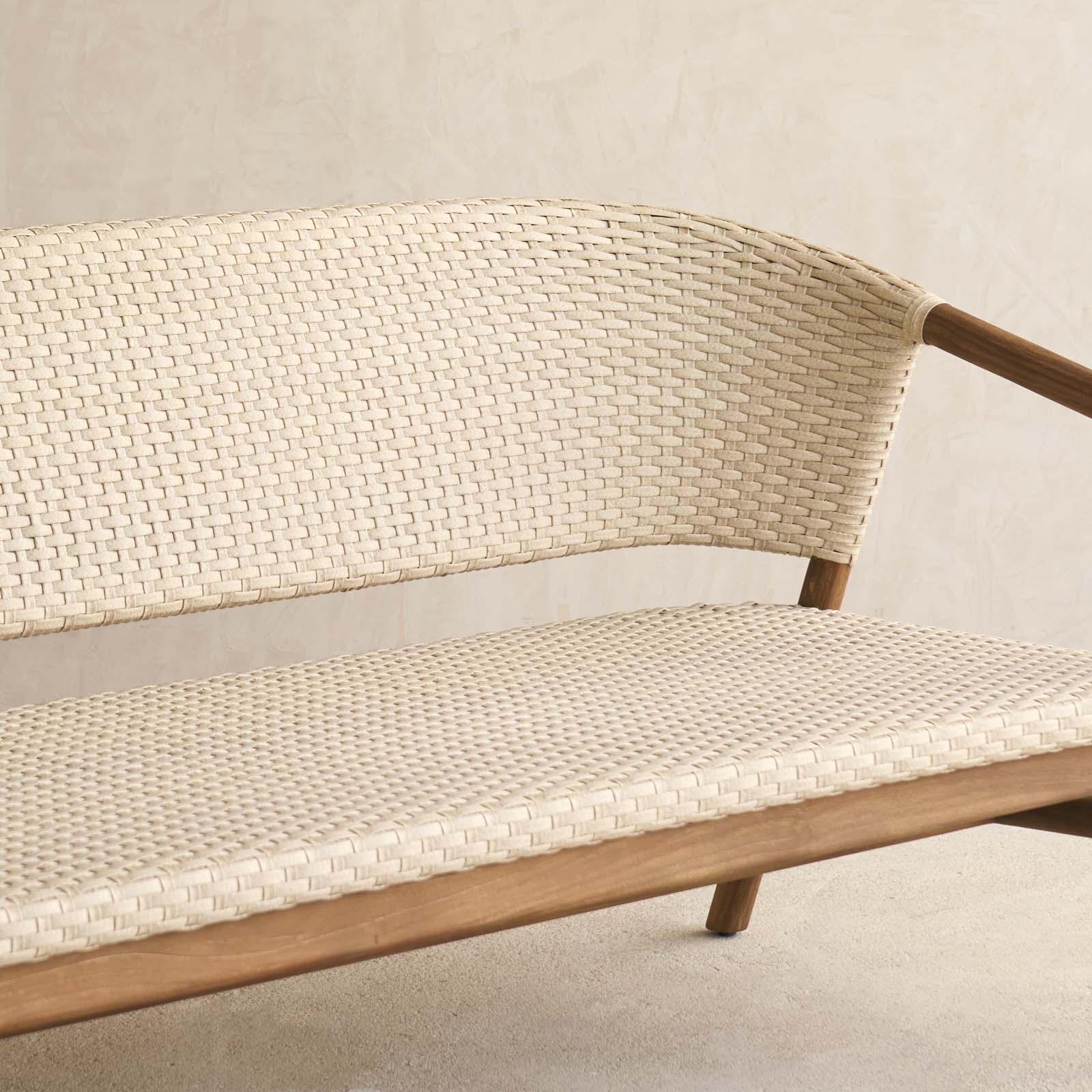 Aiko Outdoor Sofa | White Shell Frame with Sand Cushions - Image 8