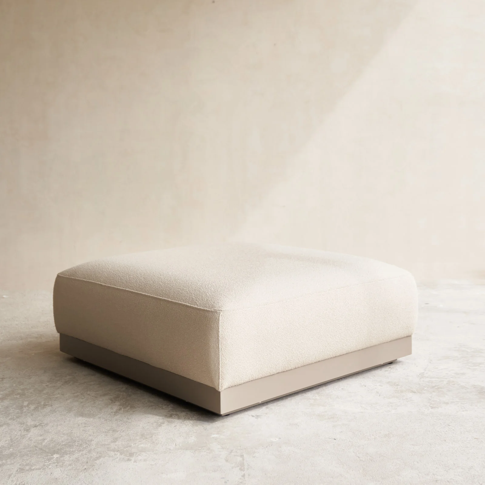 Amalfi Outdoor Ottoman | Taupe Frame - Sand (104cm) - Image 3