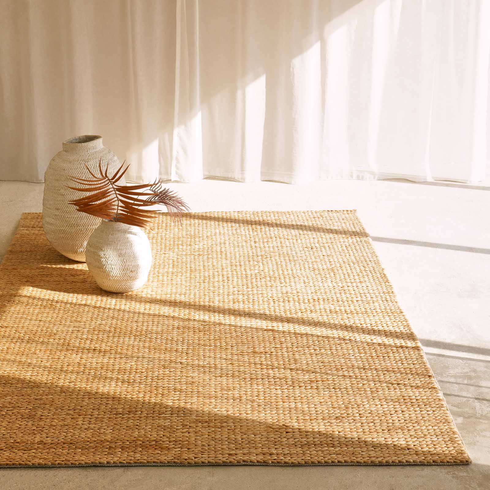 Andrea Large Knot Hemp Rug | Natural - Image 3