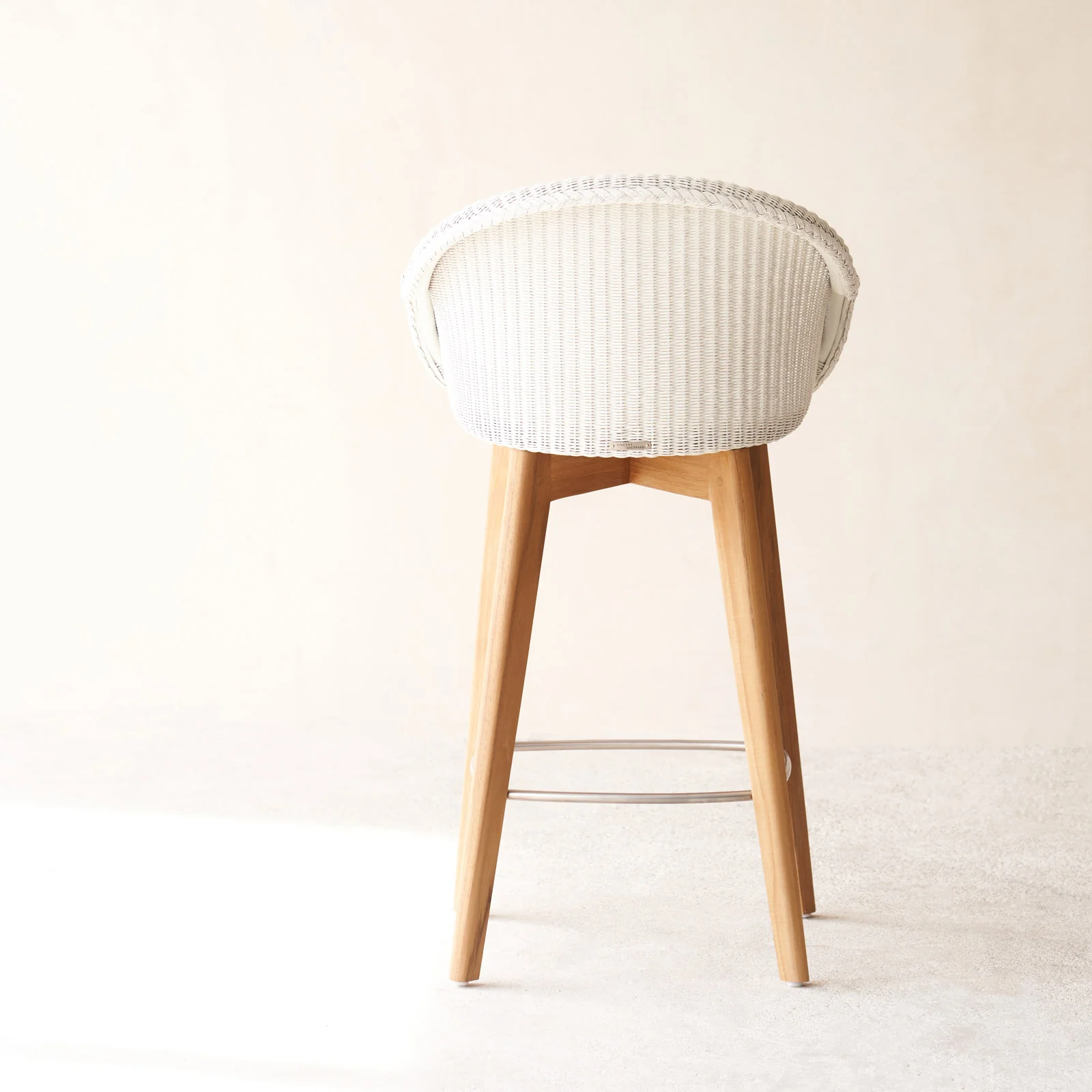Avril Counter Stool | Teak Frame - Pure White - Image 6