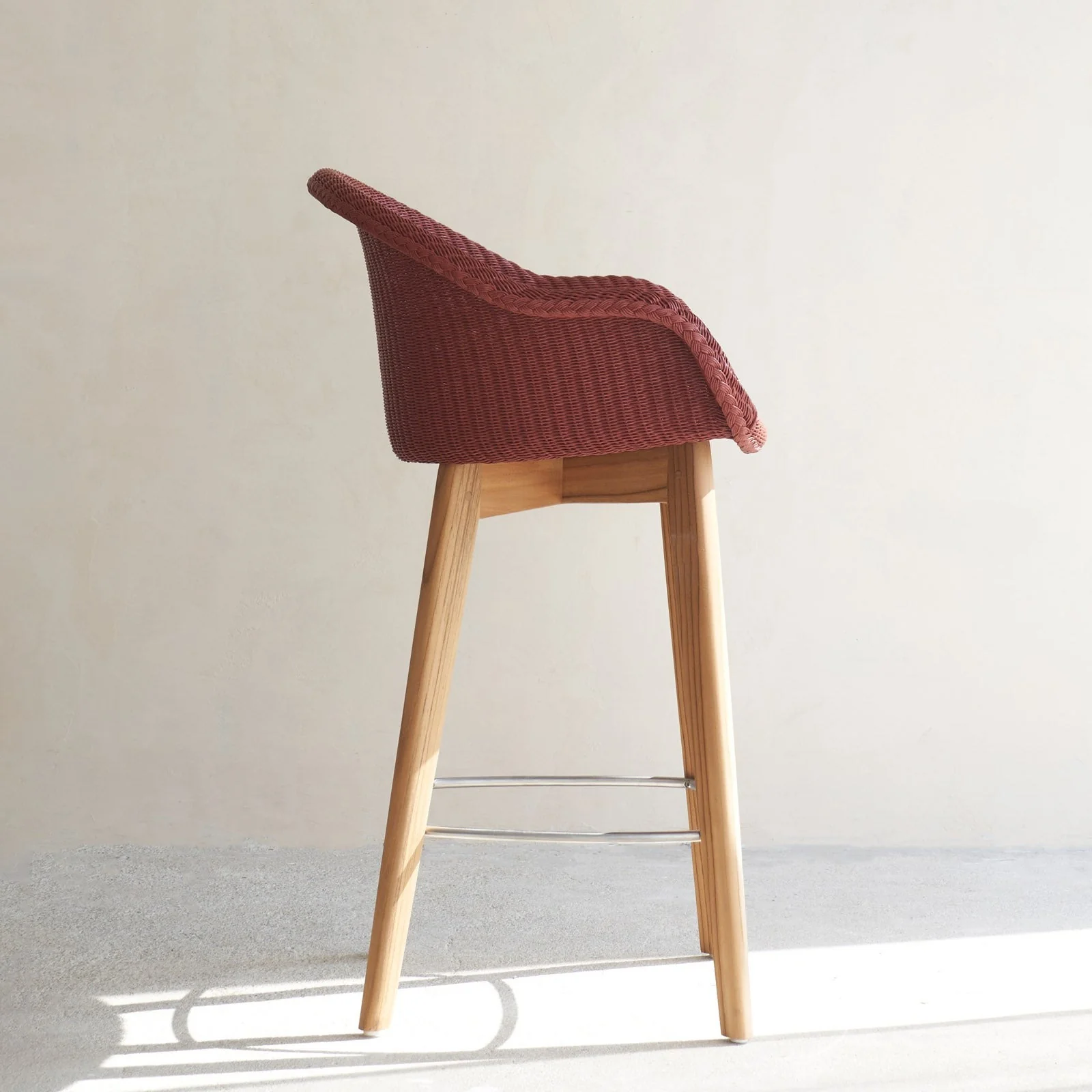 Avril Counter Stool | Teak Frame - Terracotta - Image 3