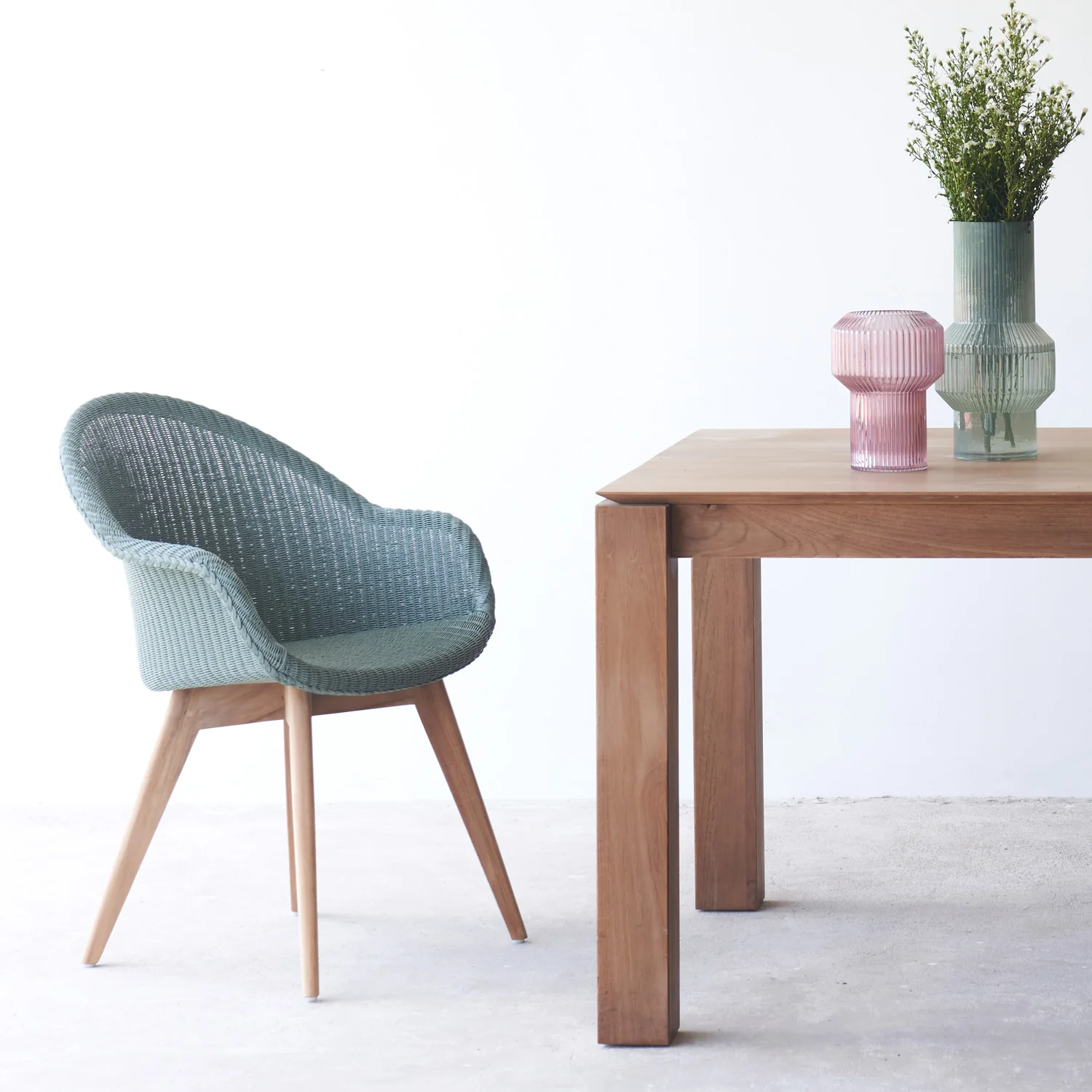 Avril Dining Chair | Teak - Dusty Green - Image 6