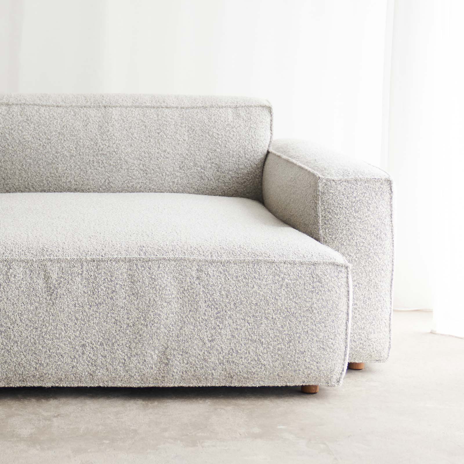 Baker Fabric L Shape Sofa | Salt & Pepper (248cm) - Image 2