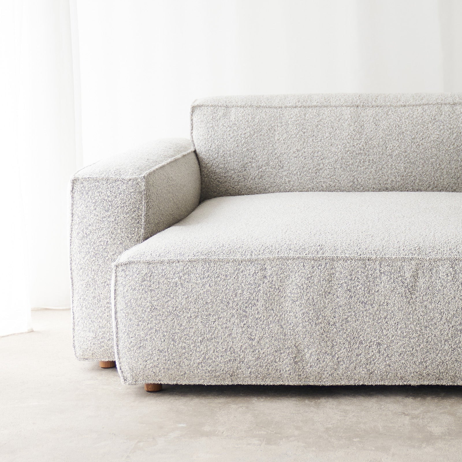 Baker Fabric L Shape Sofa | Salt & Pepper (248cm) - Image 5
