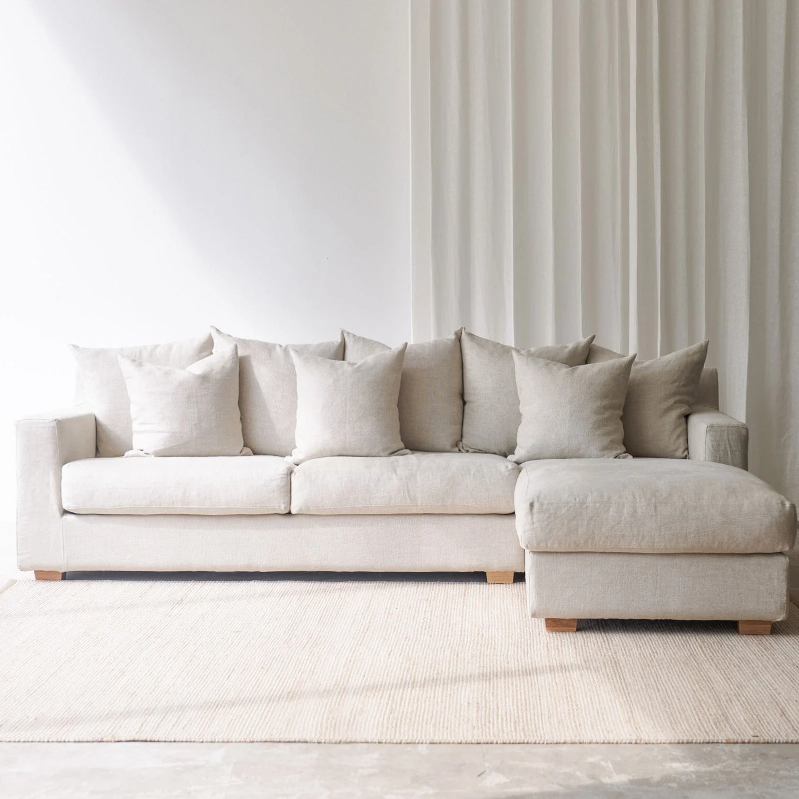 Beccy Fabric L Shape Sofa | Cereal (290cm) - Image 3