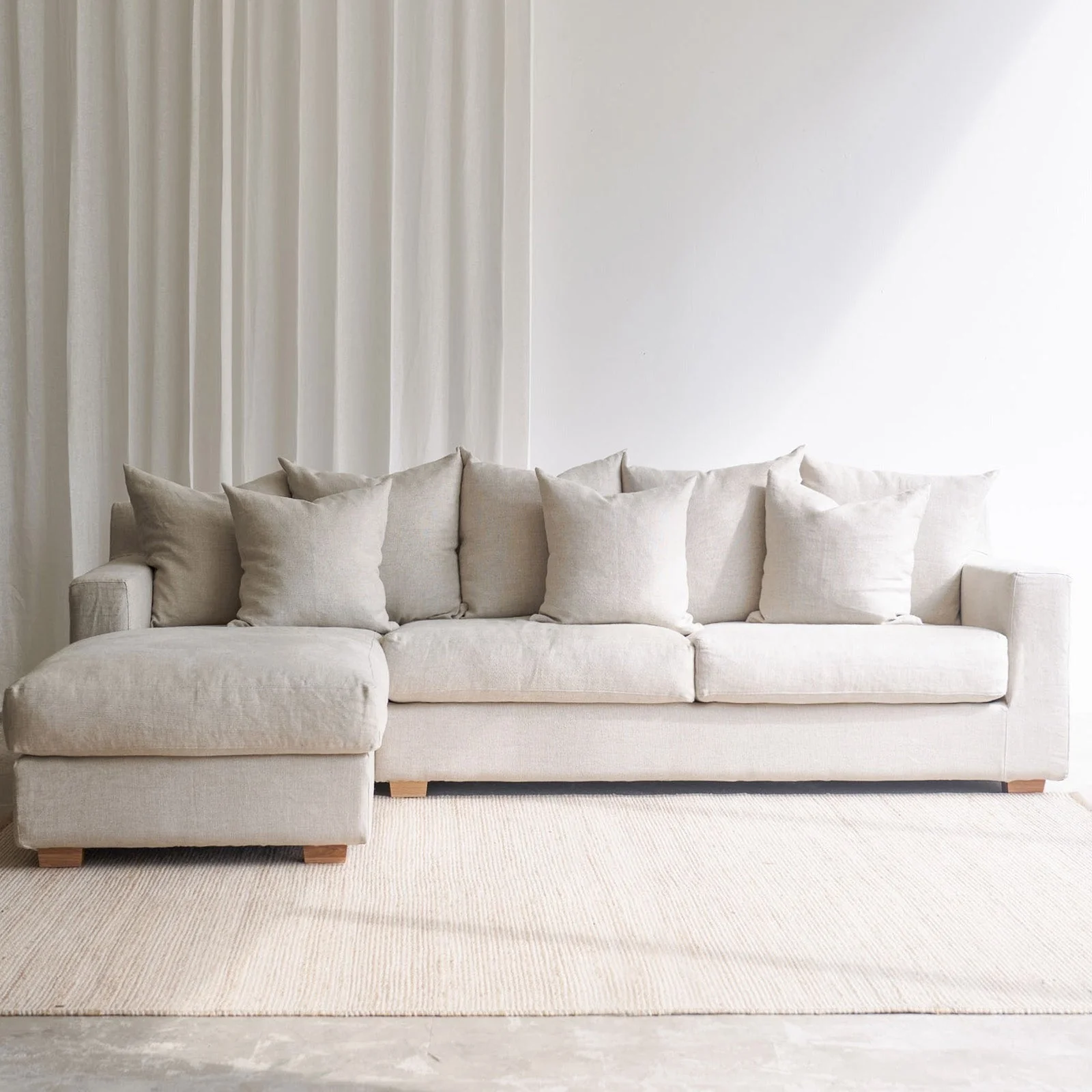 Beccy Fabric L Shape Sofa | Cereal (290cm) - Image 4