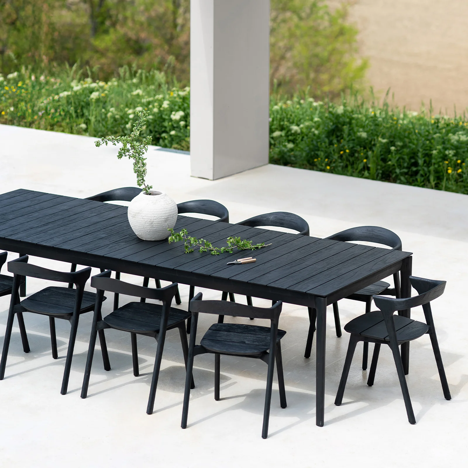 Bok Outdoor Dining Table | Black Teak - Image 2