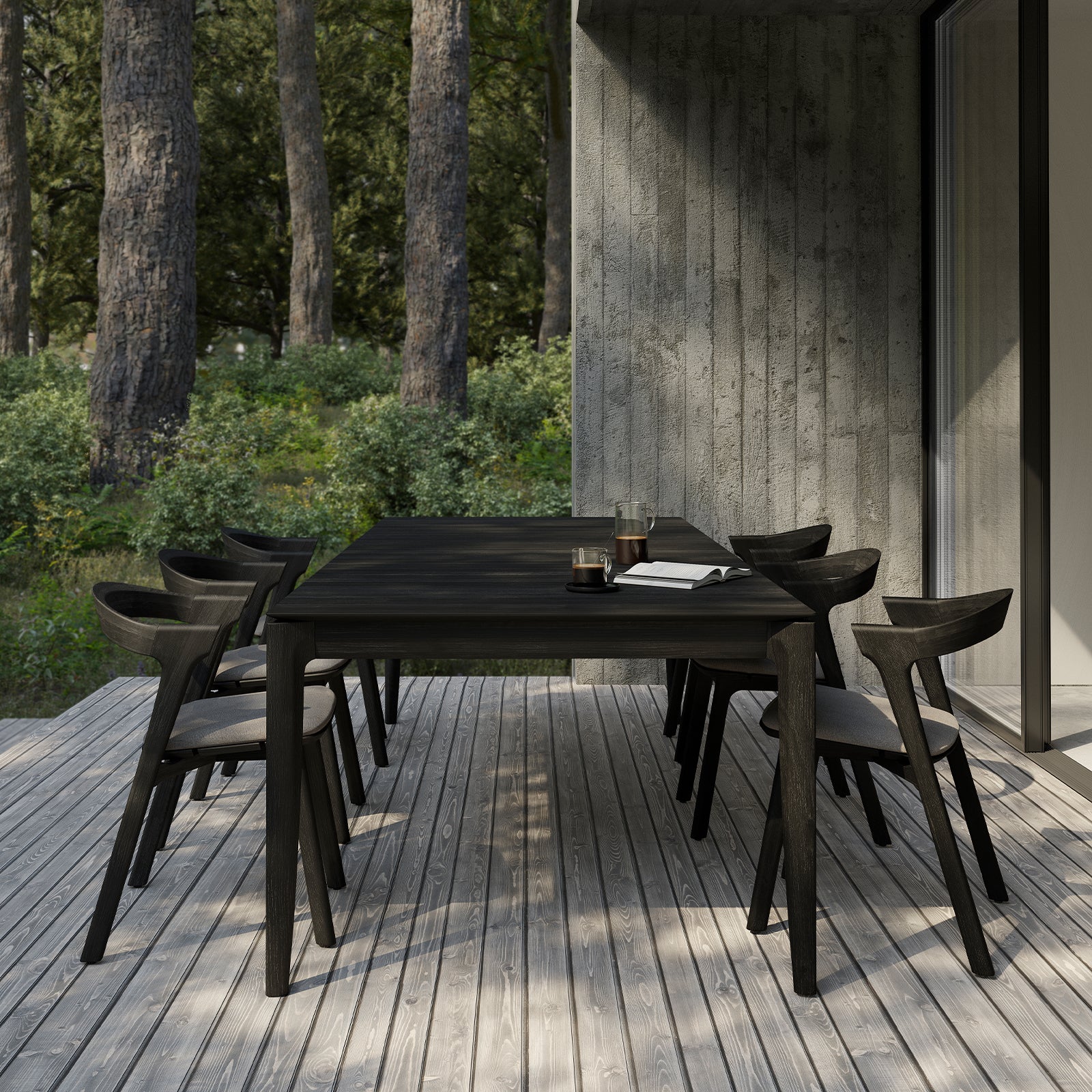 Bok Outdoor Dining Table | Black Teak - Image 3
