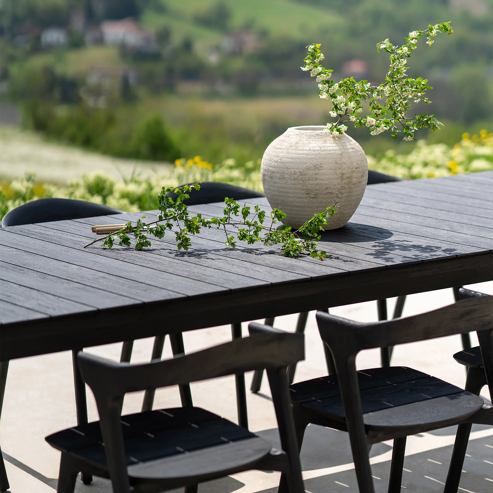 Bok Outdoor Dining Table | Black Teak - Image 4