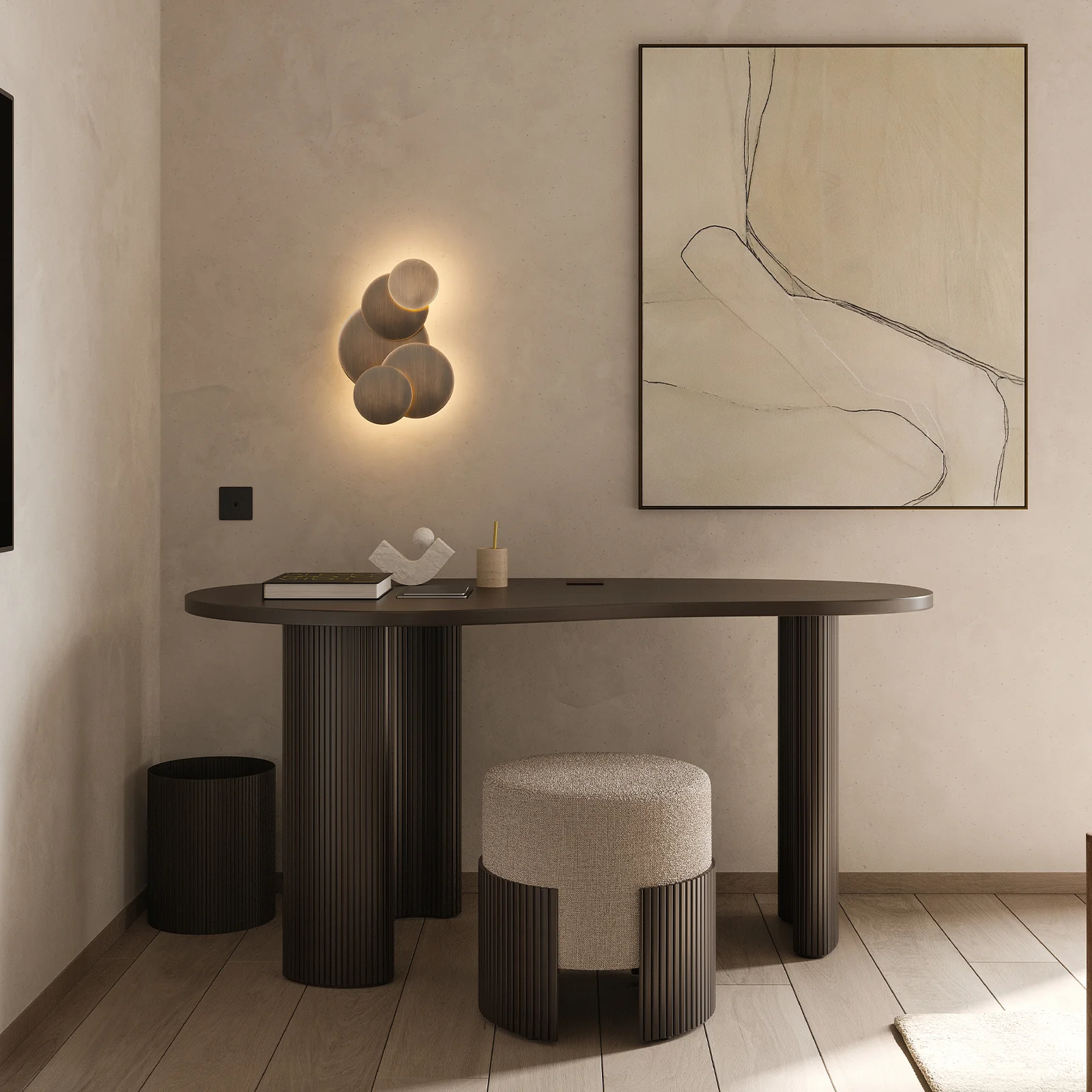 Boomerang Desk | Mahogany - Dark Brown - Image 4