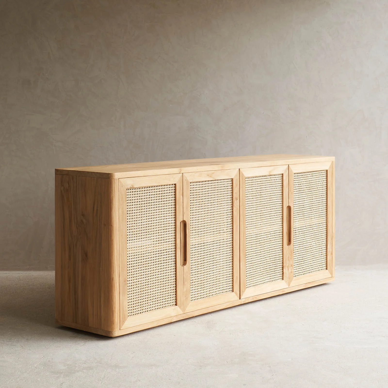 Bromo Rattan Sideboard | 4 Doors - Old Teak Natural (200cm) - Image 5