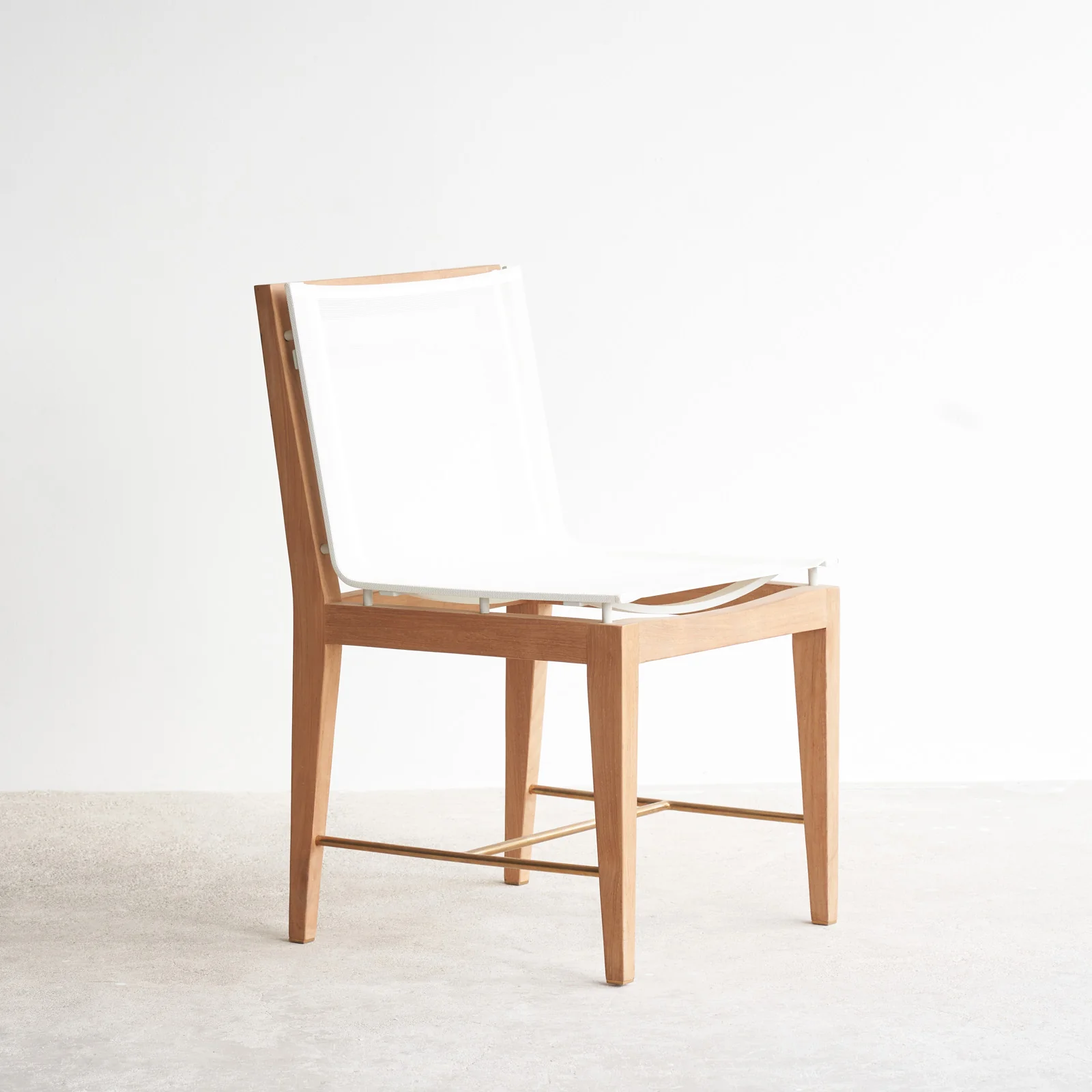 Byron Outdoor Dining Chair | Teak - White - Image 3