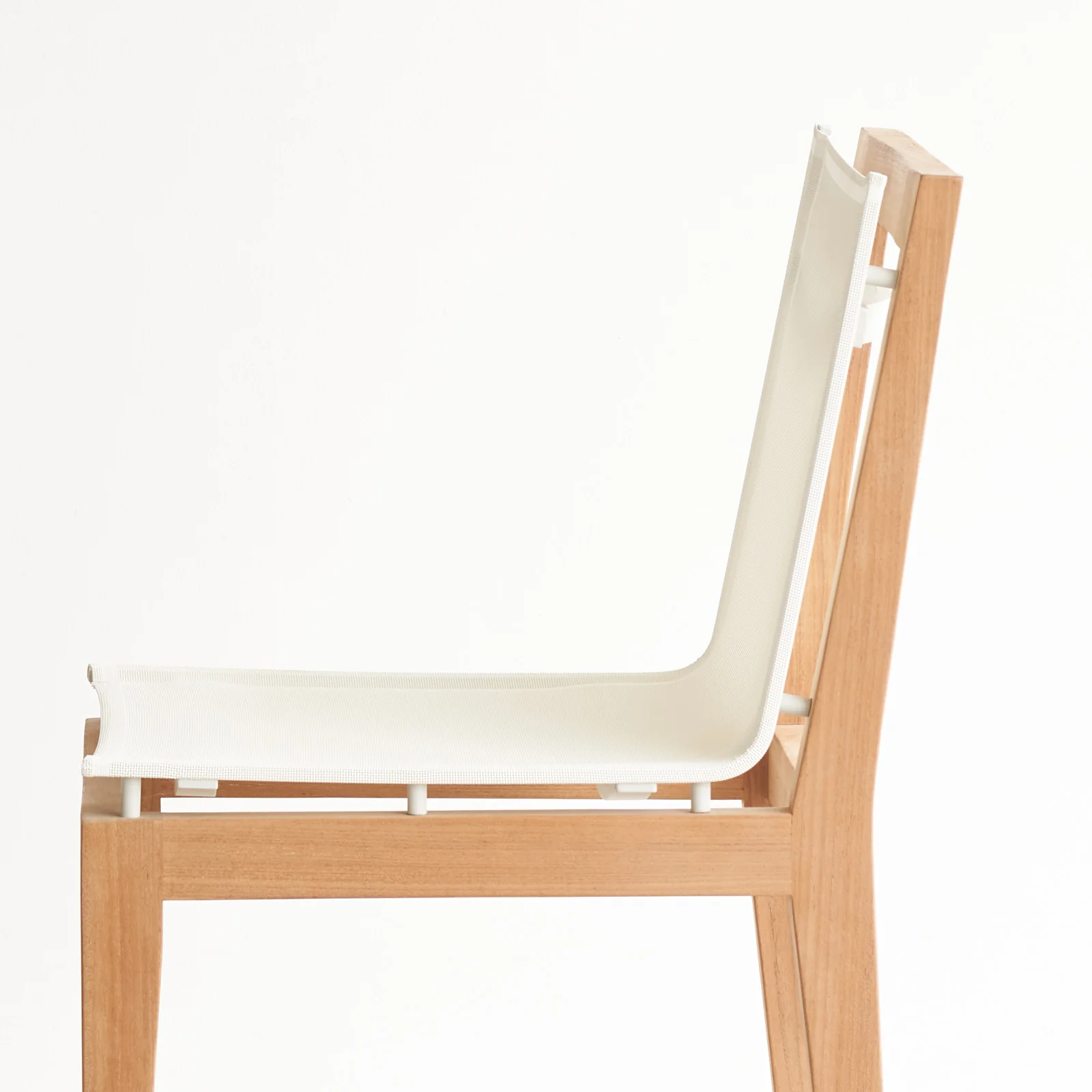 Byron Outdoor Dining Chair | Teak - White - Image 4