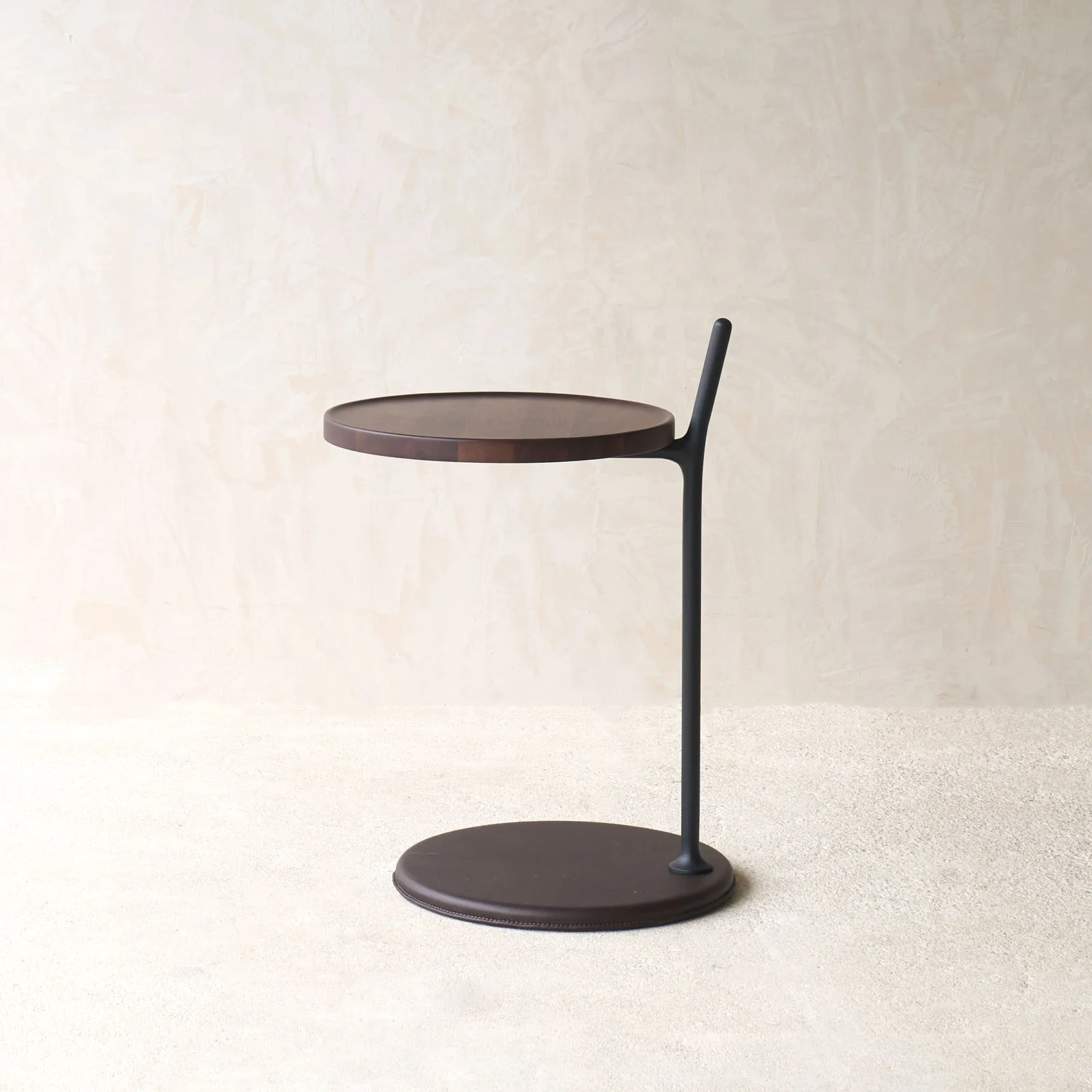 Bystander Leather Side Table | Espresso with Walnut Frame - Image 7