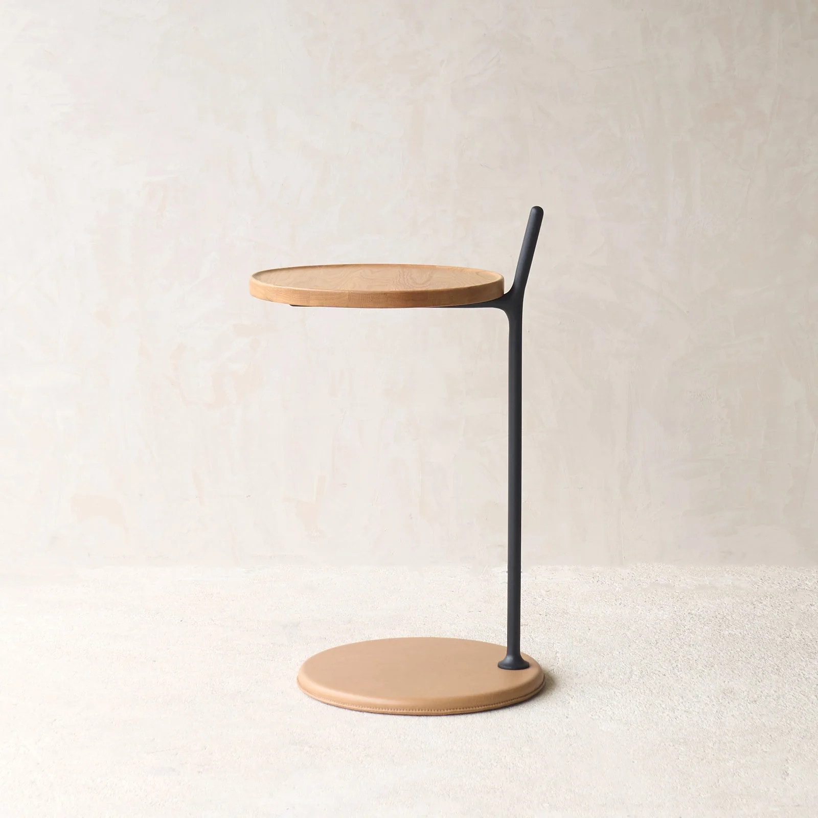 Bystander Leather Side Table | Pecan with Oak Frame - Image 7