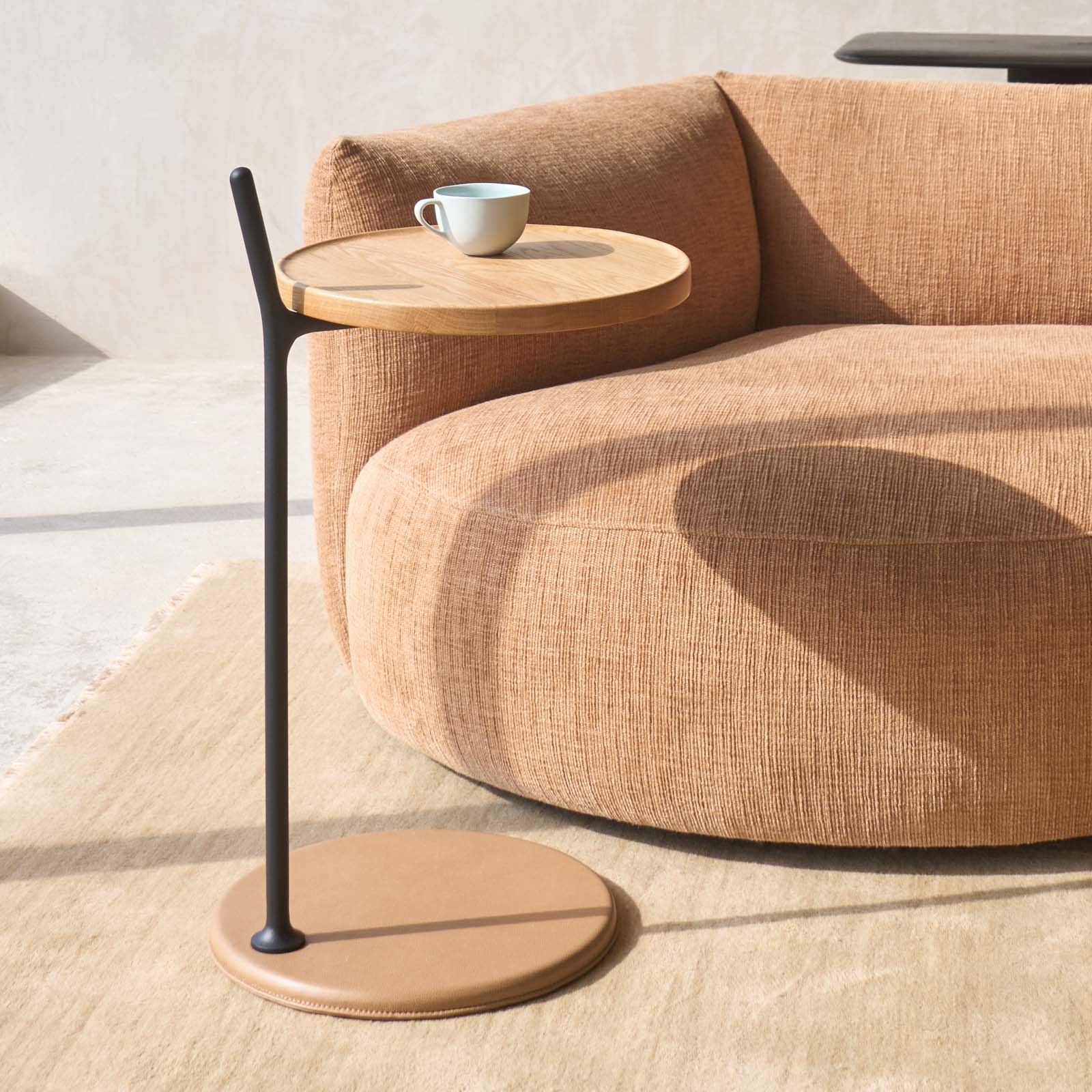 Bystander Leather Side Table | Pecan with Oak Frame - Image 8