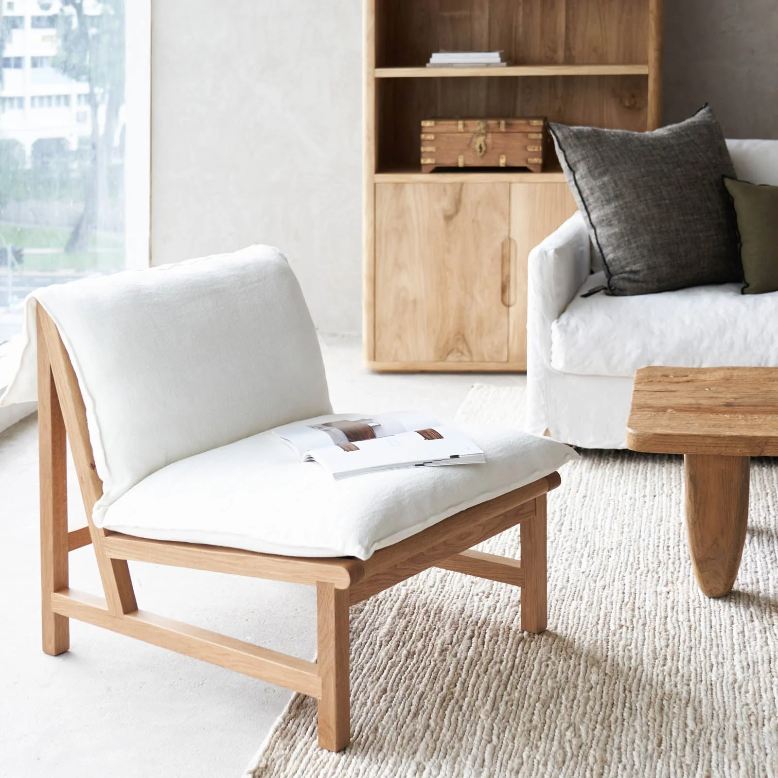 Cantaloupe Fabric Armchair | Ivory - Image 6