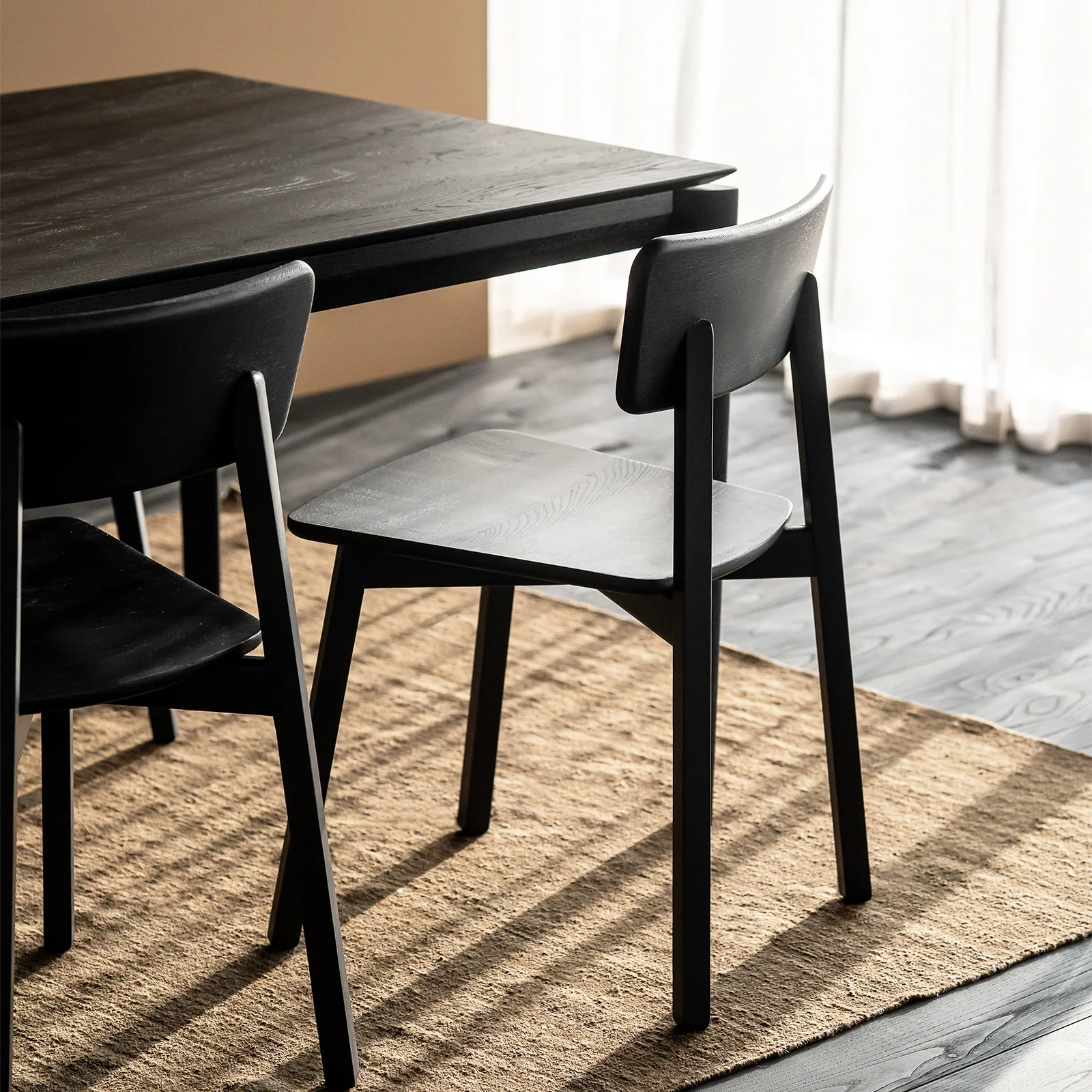Casale Dining Chair | Oak - Black - Image 3