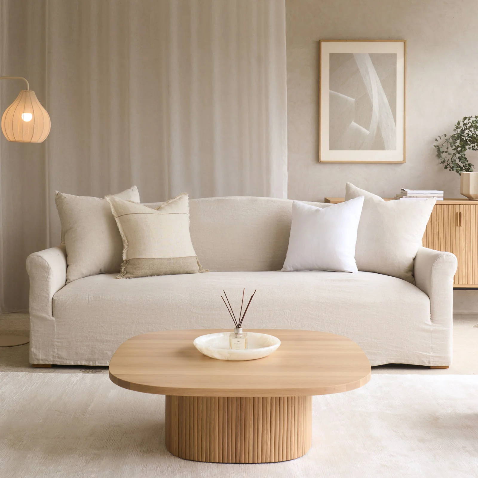 Cascina Fabric Sofa | Natural (230cm)