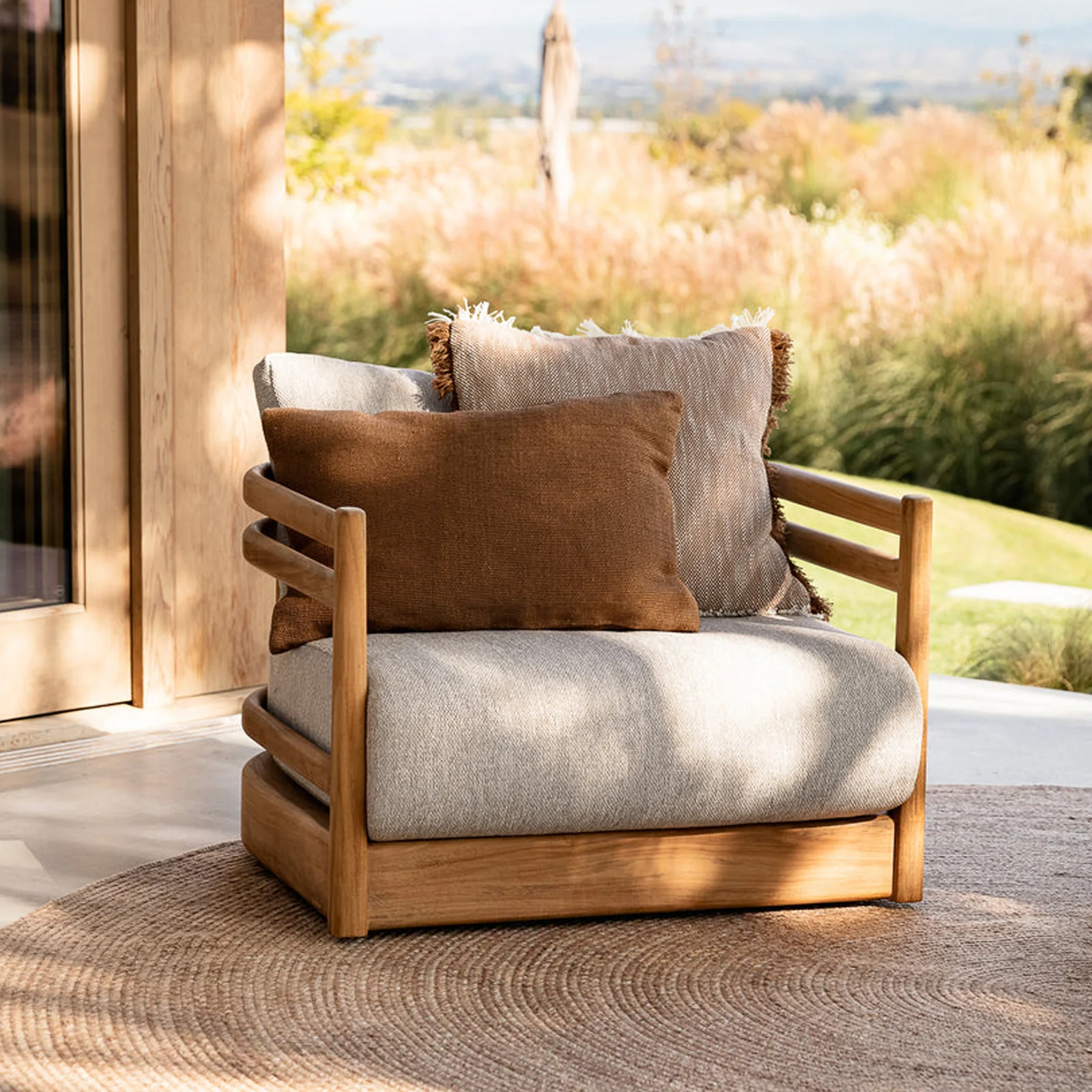 Caspian Outdoor Cushion | Tobacco (50 x 50cm) - Image 3