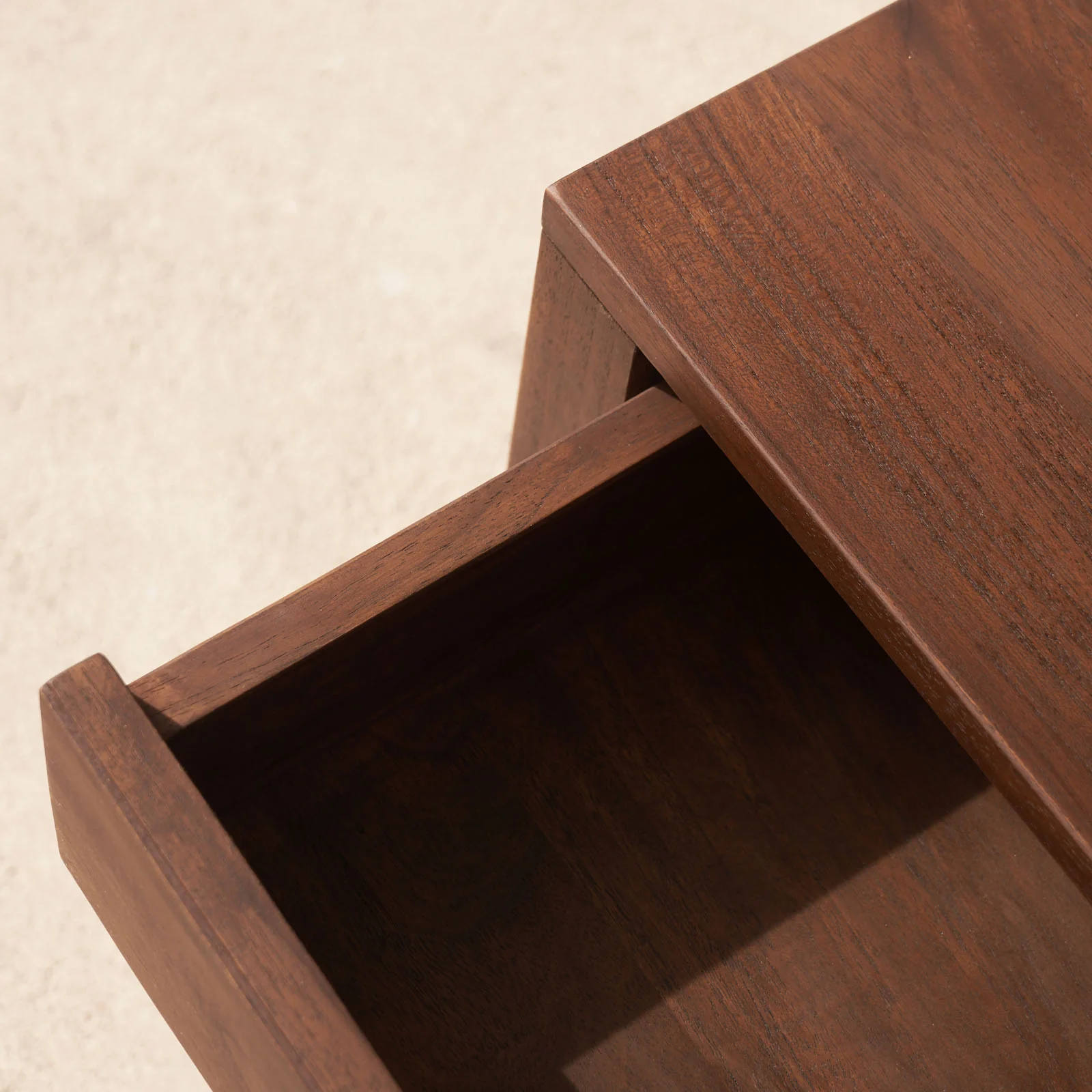 Catalina Bedside Table | Dark Stained Teak (43cm) - Image 2