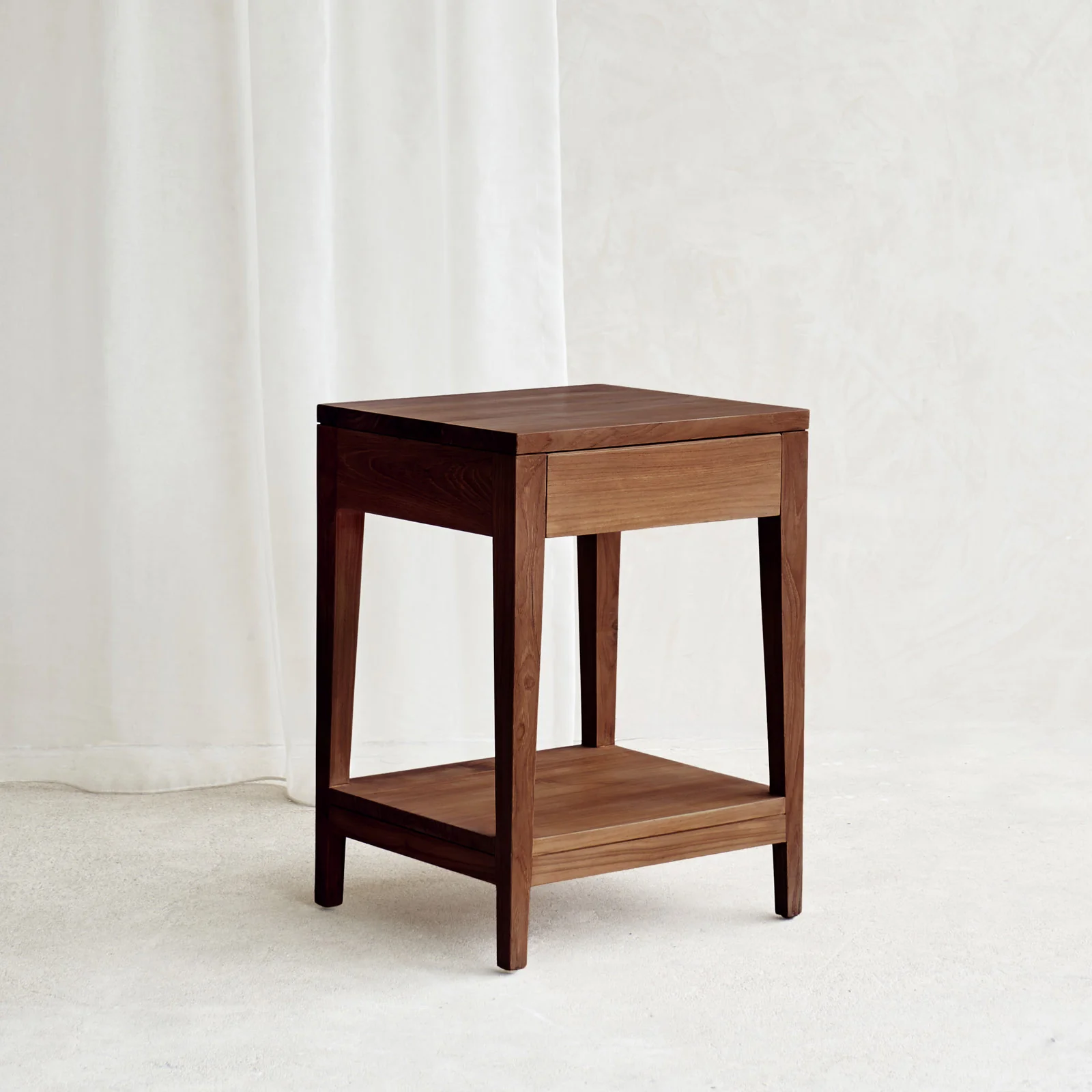 Catalina Bedside Table | Dark Stained Teak (63cm) - Image 2