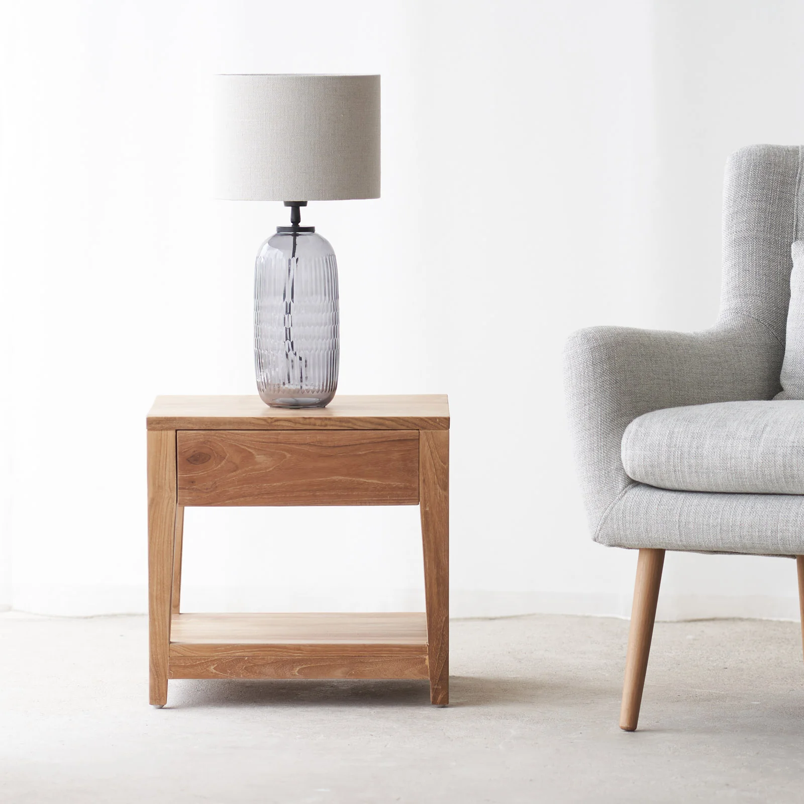 Catalina Bedside Table | Teak (44cm) - Image 6