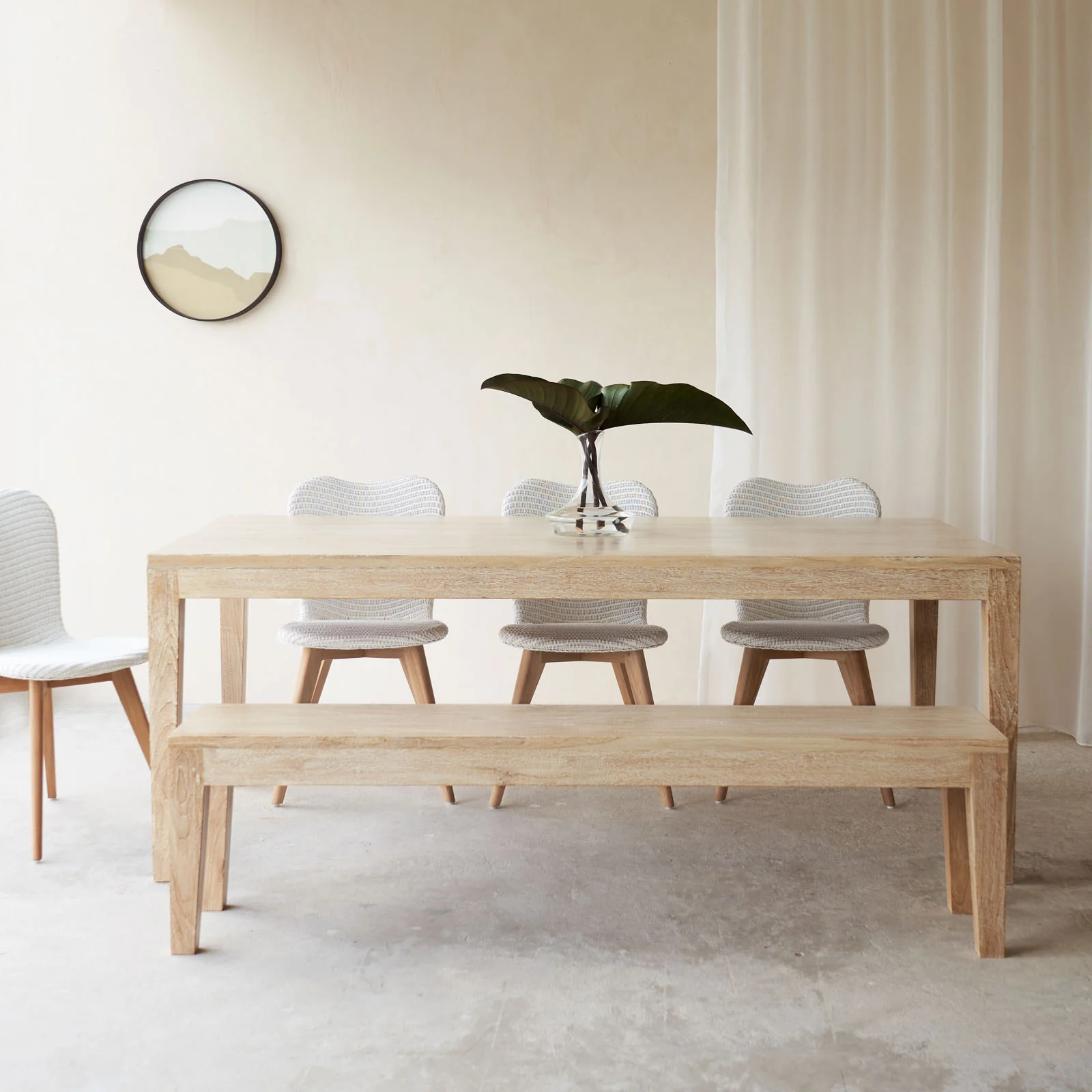 Catalina Dining Bench | Java Teak - Whitewash - Image 5