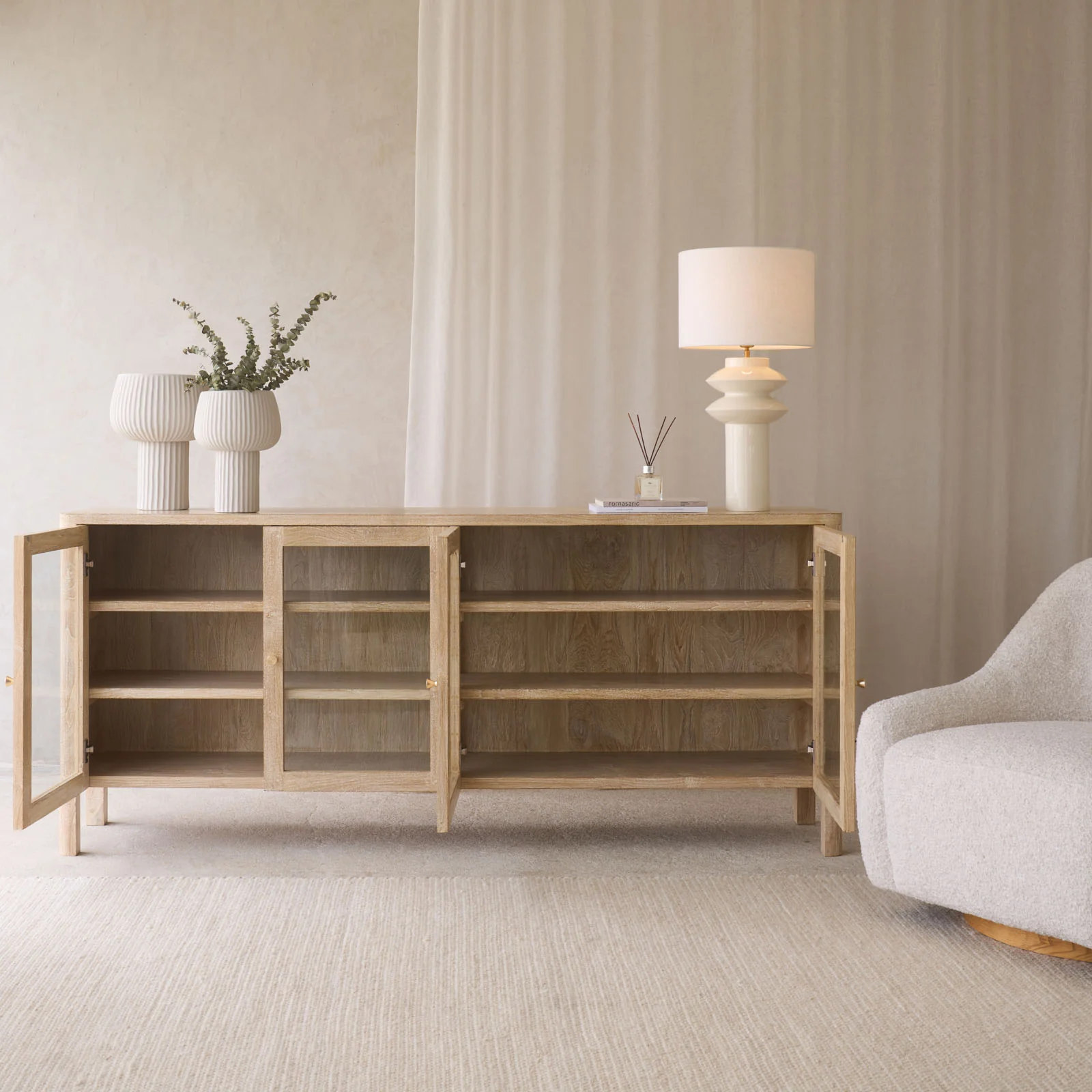 Cetara Sideboard | Whitewash (200cm) - Image 4