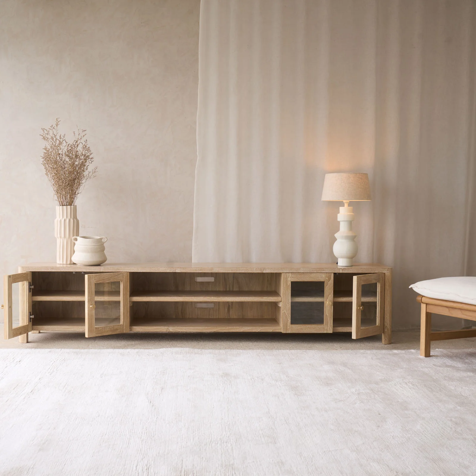 Cetara TV Console | Whitewash (220cm) - Image 3