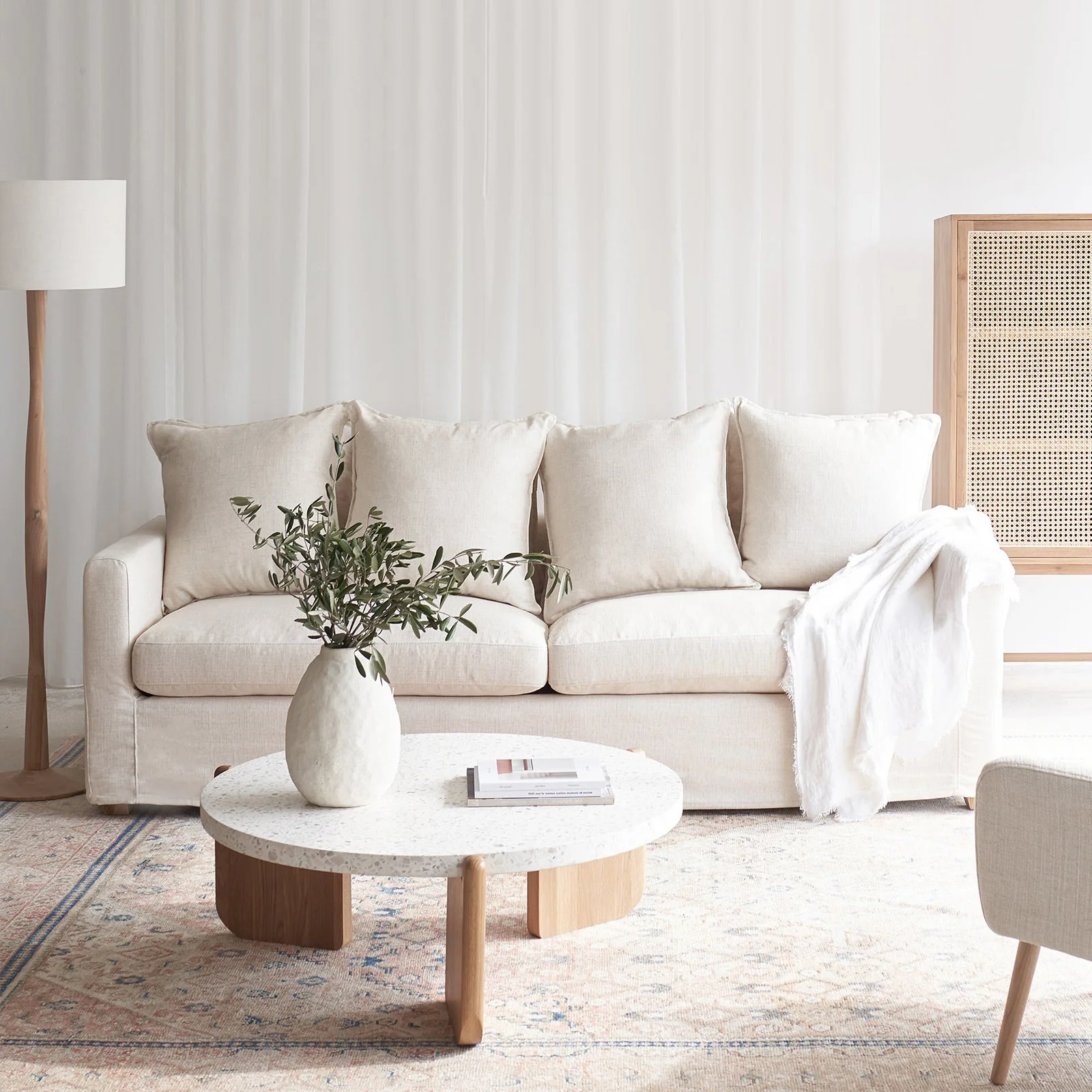 Charlie Fabric Sofa | 3 Seater - Oatmeal (230cm) - Image 7