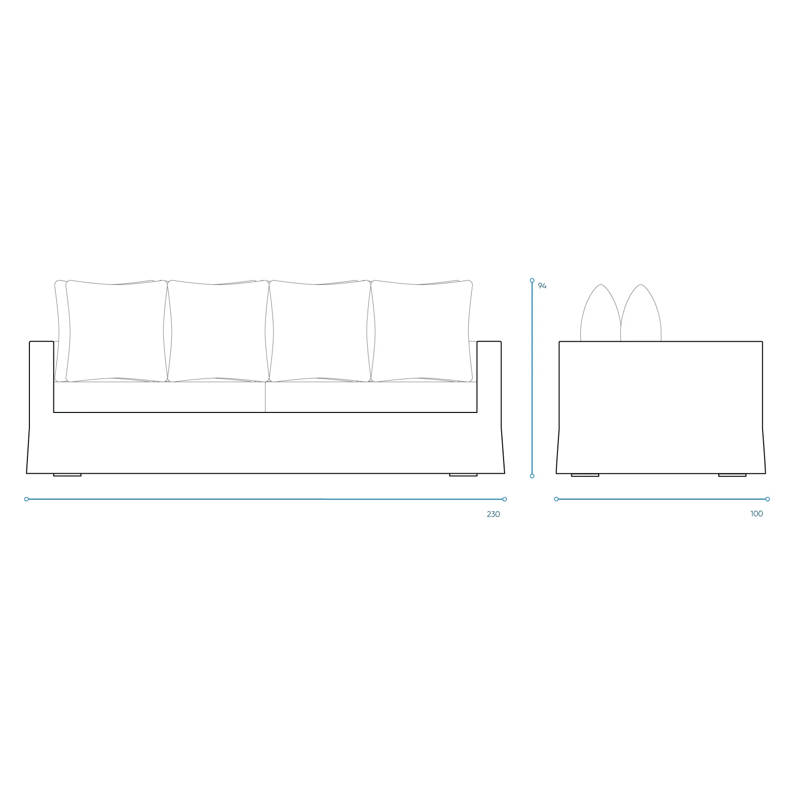 Charlie Fabric Sofa | 3 Seater - Oatmeal (230cm) - Image 8