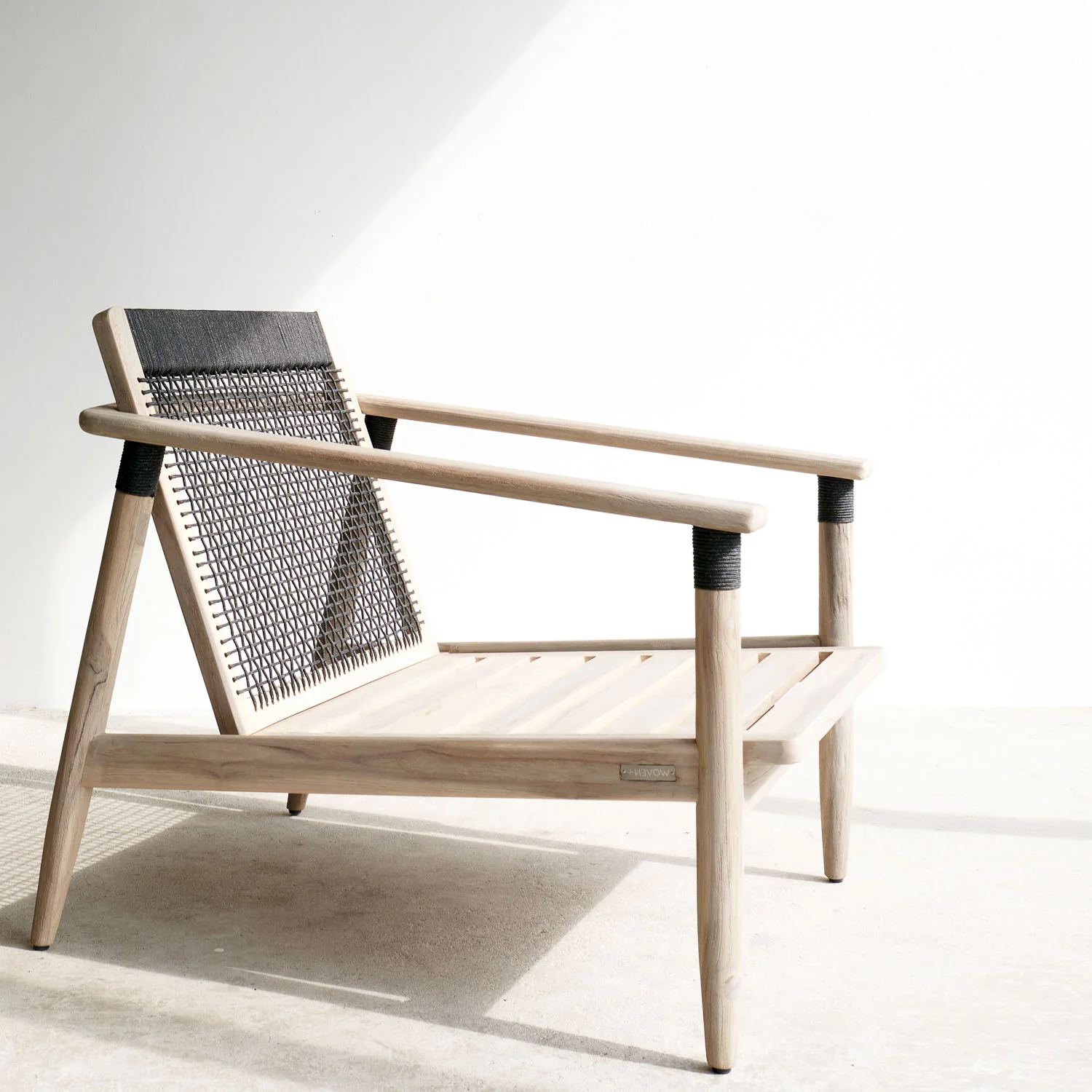 Corda Outdoor Lounge Chair | Grey (77cm) - Image 5