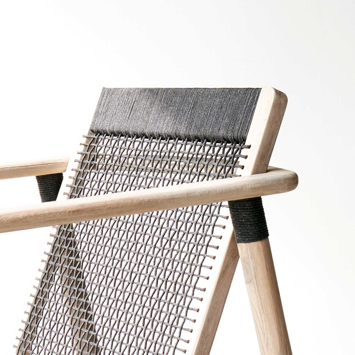 Corda Outdoor Lounge Chair | Grey (77cm) - Image 6