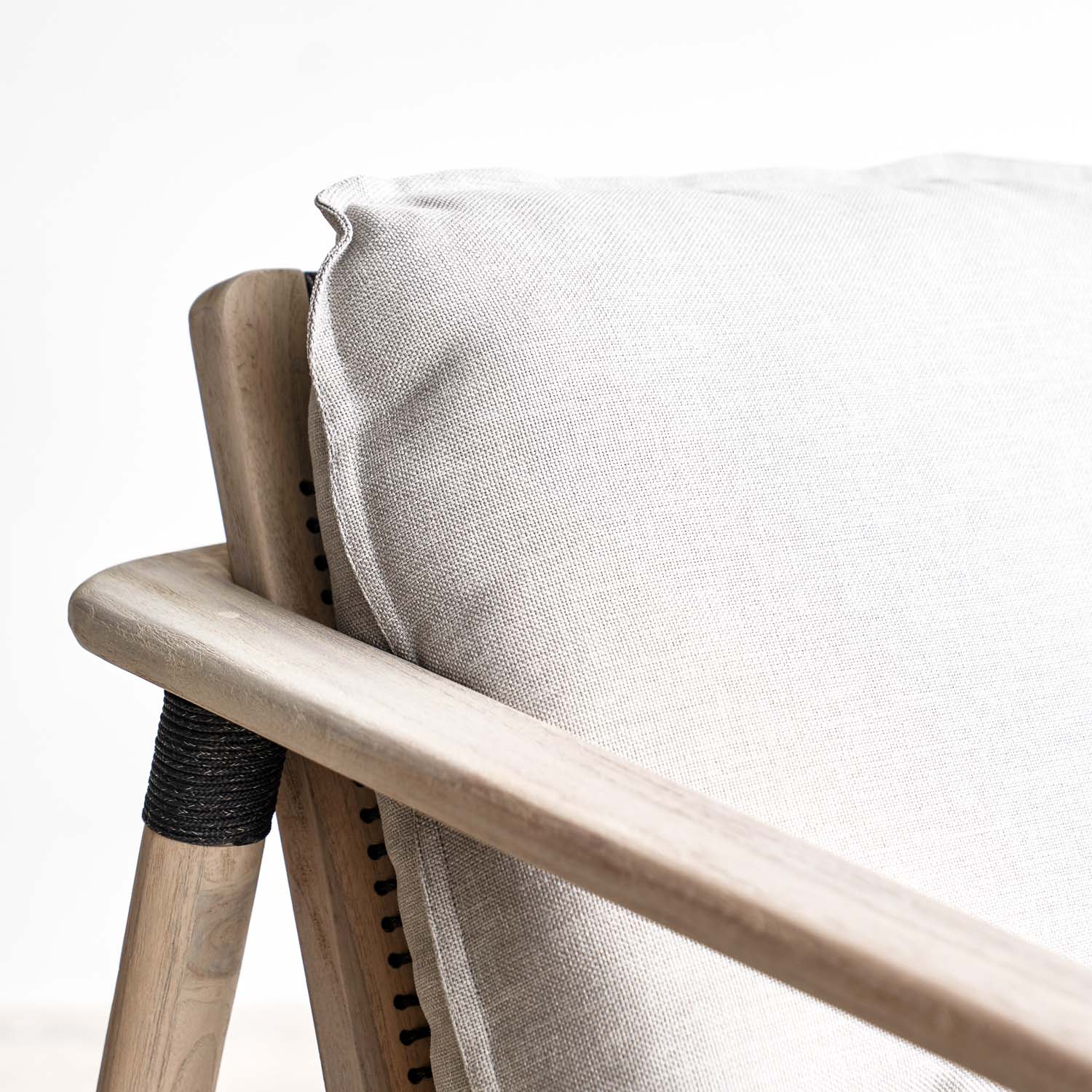 Corda Outdoor Lounge Chair | Grey (77cm) - Image 7