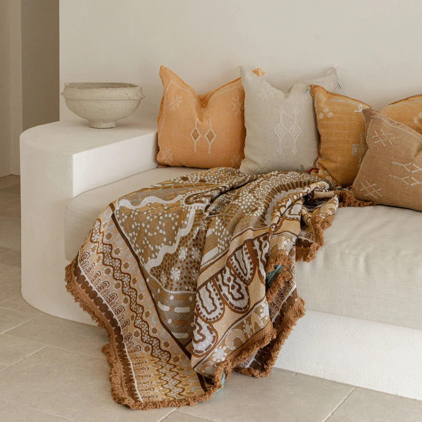 Cotton Throw | Brown Alkira (220cm) - Image 3