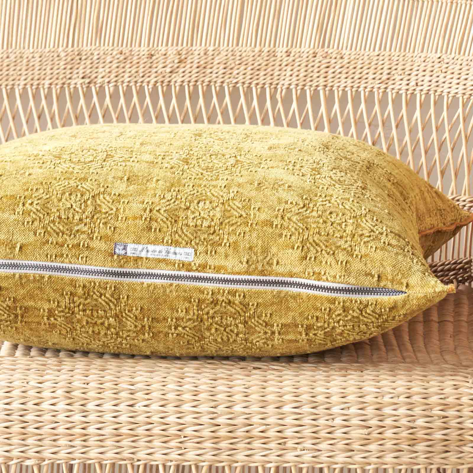 Jacquard Cushion | Stone Washed Kilim - Ochre (50 x 50cm) - Image 2
