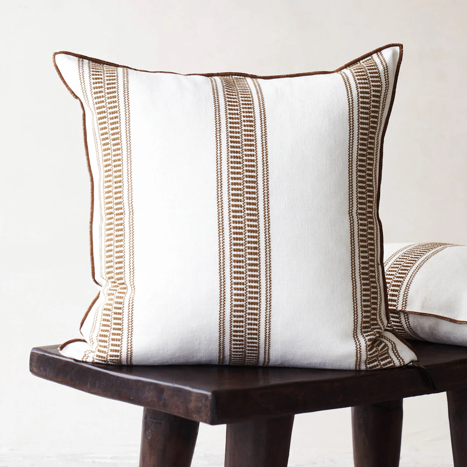 Rayure Cushion | Canvas - Havane (65 x 65cm)