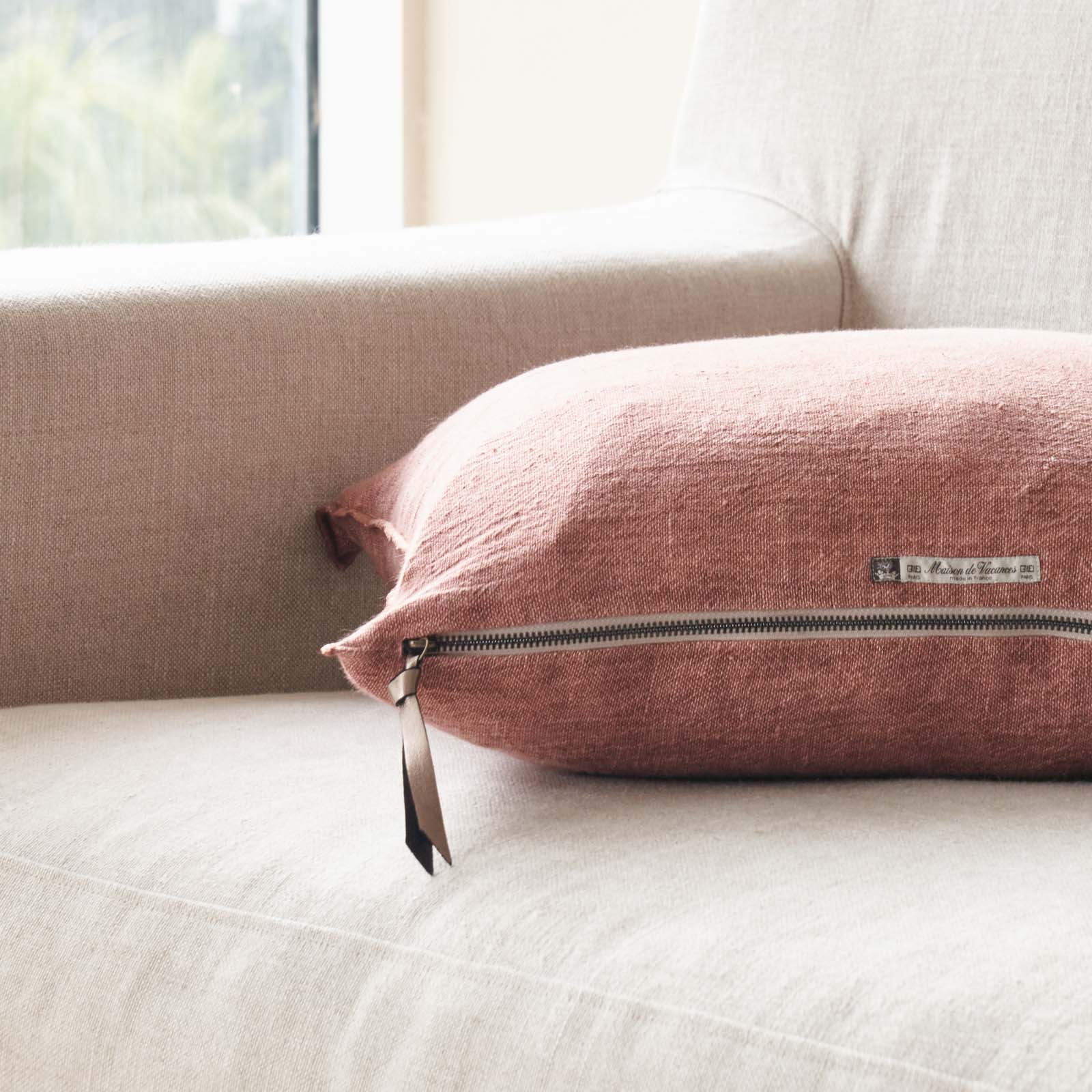 Crepon Cushion | Washed Linen - Bois de Rose (50 x 50cm) - Image 2