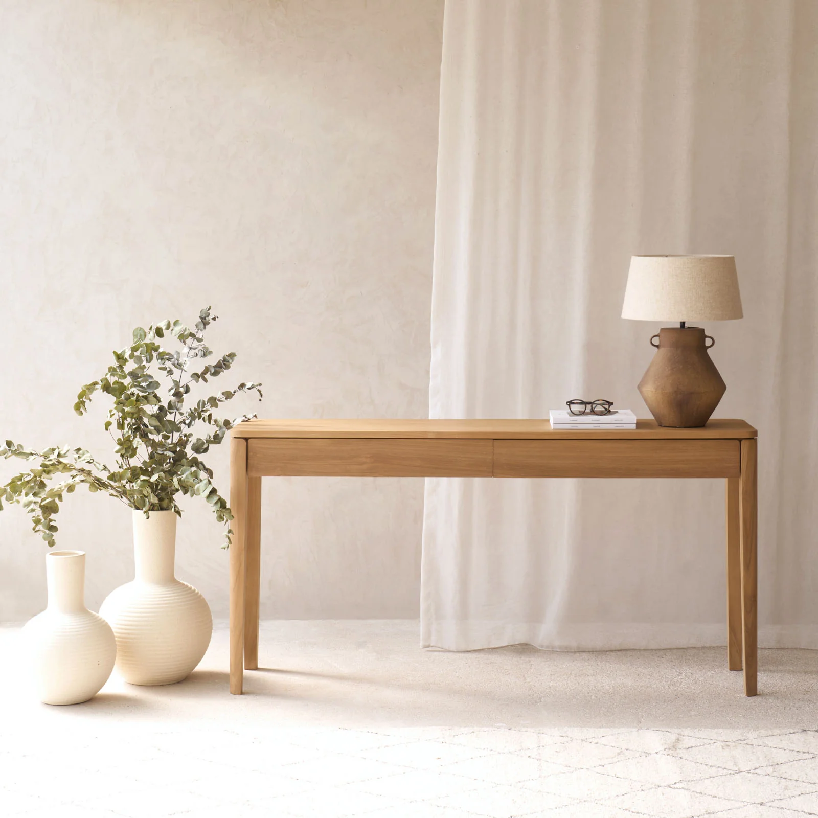 Dolce Console Table with Drawers | Teak (150cm) - Image 10