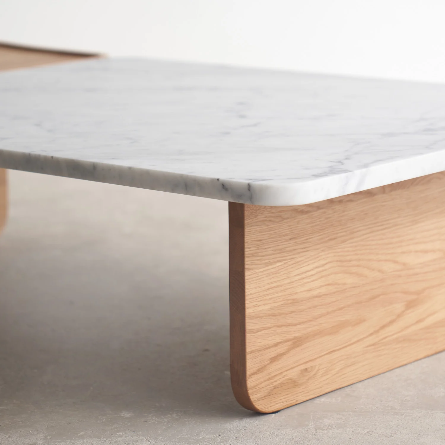 Duo Coffee Table | Marble & Oak - Image 3
